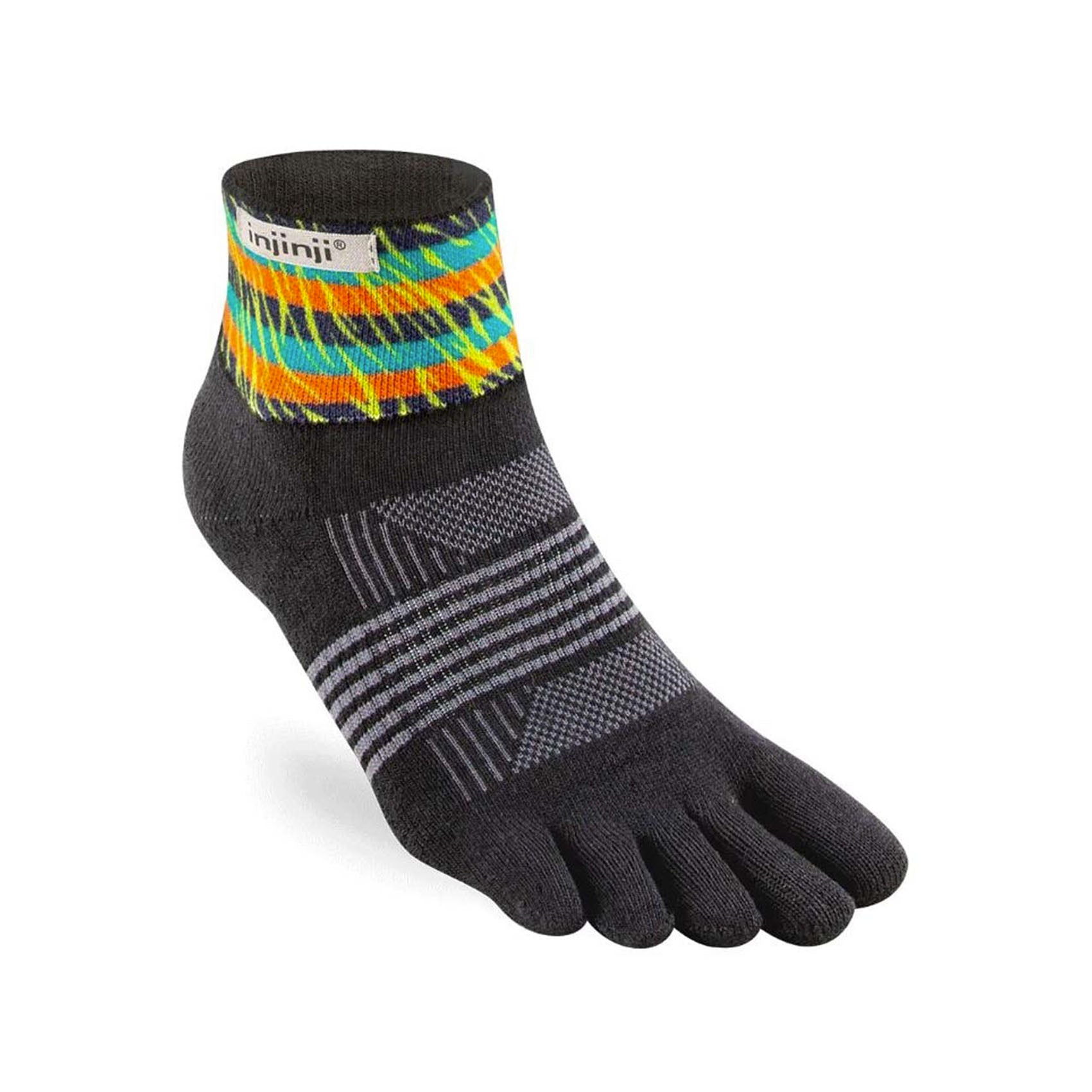 Women's Injinji Trail Spectrum Midweight Mini Crew Socks - Toe Socks for Hiking, Running & Outdoor Activities - Breathable & Cushioned Performance Socks for Trail Runners & Athletes