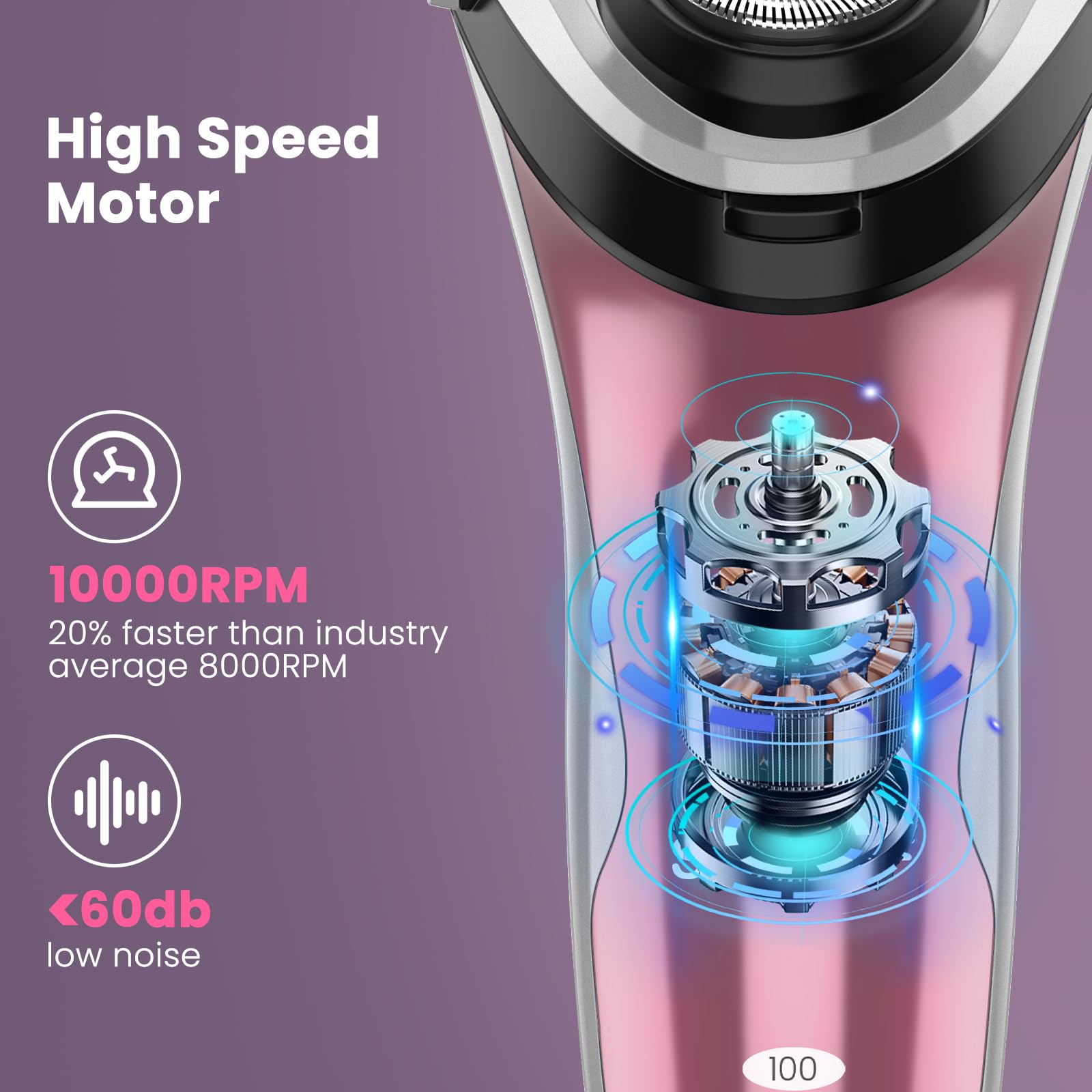 SweetLF Women's Cordless Electric Shaver - Painless Hair Remover for Legs, Underarms & Bikini Line | Rechargeable Wet/Dry Pink Razor for Smooth Skin at Home or Travel