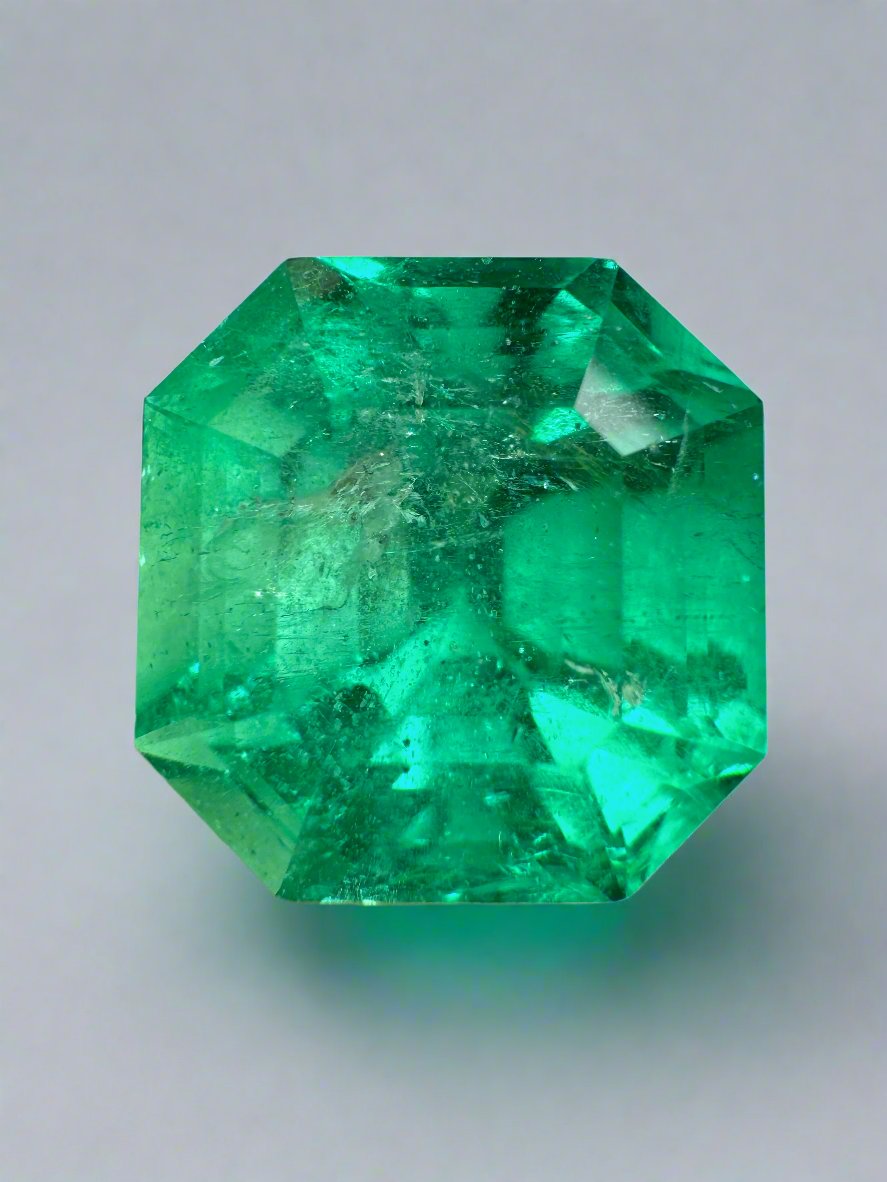 14.83 Carat AAA+ Colombian Loose Emerald - Asscher Cut Gemstone for Jewelry Making & Engagement Rings