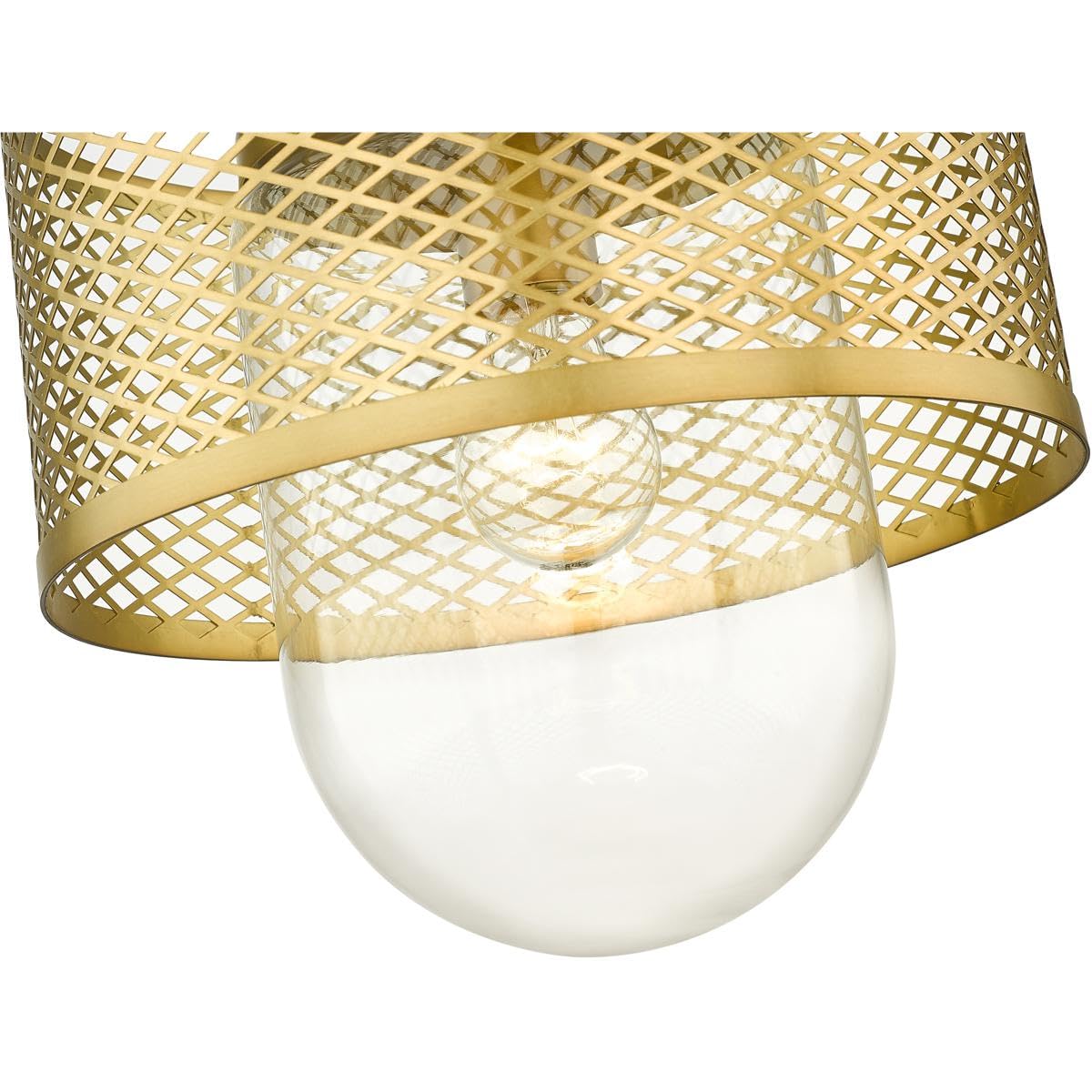 Z-Lite 3037P11-RB Kipton 1-Light Pendant Light Fixture - 60W Rubbed Brass Finish - Perfect for Kitchen Island, Dining Room or Entryway Lighting