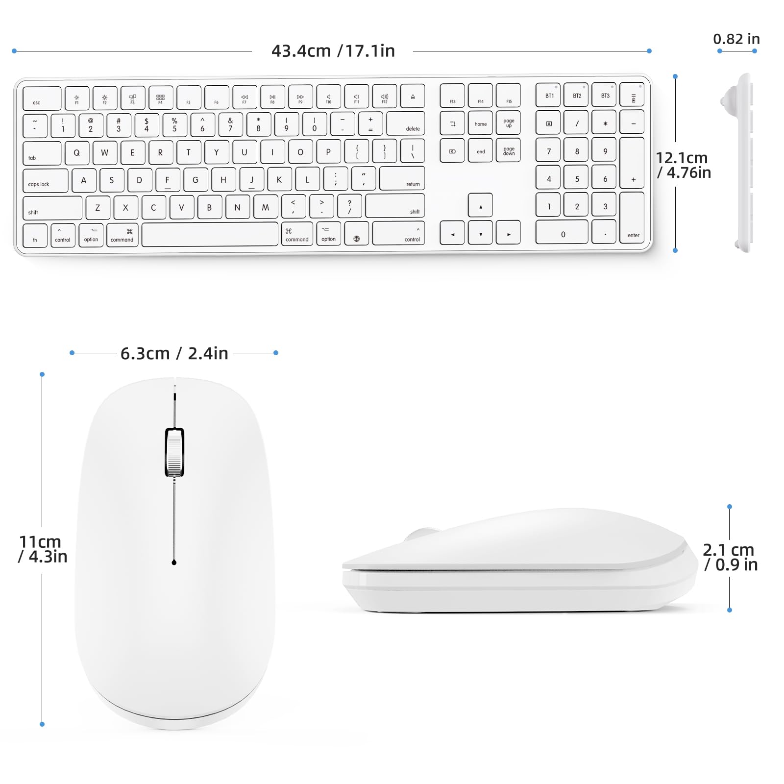 OMOTON Wireless Bluetooth Keyboard & Mouse Combo for Mac - Office & Home Use
