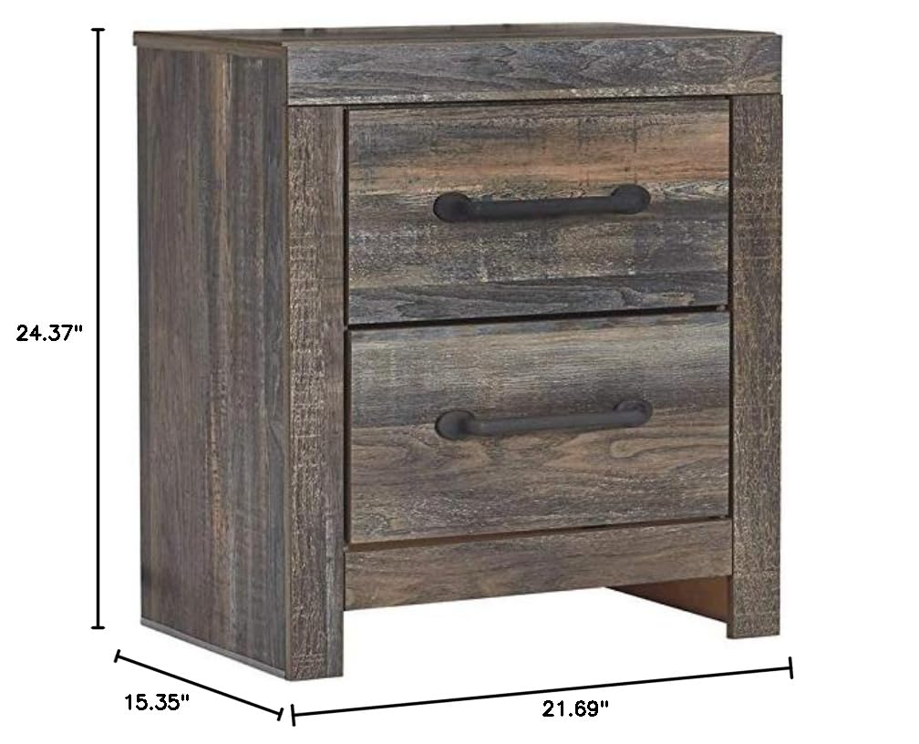 BOWERY HILL 2-Drawer Nightstand in Burnt Orange - Modern Bedside Table for Bedroom, Living Room & Guest Room - Compact Storage Cabinet with Smooth Gliding Drawers