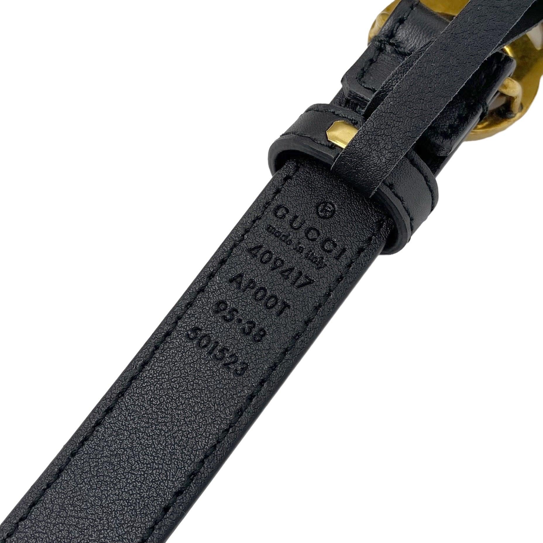 Gucci Black GG Marmont Thin Belt 0.8