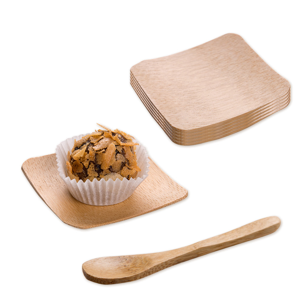 100-Piece Eco-Friendly Bamboo Dinnerware Set - 2.25