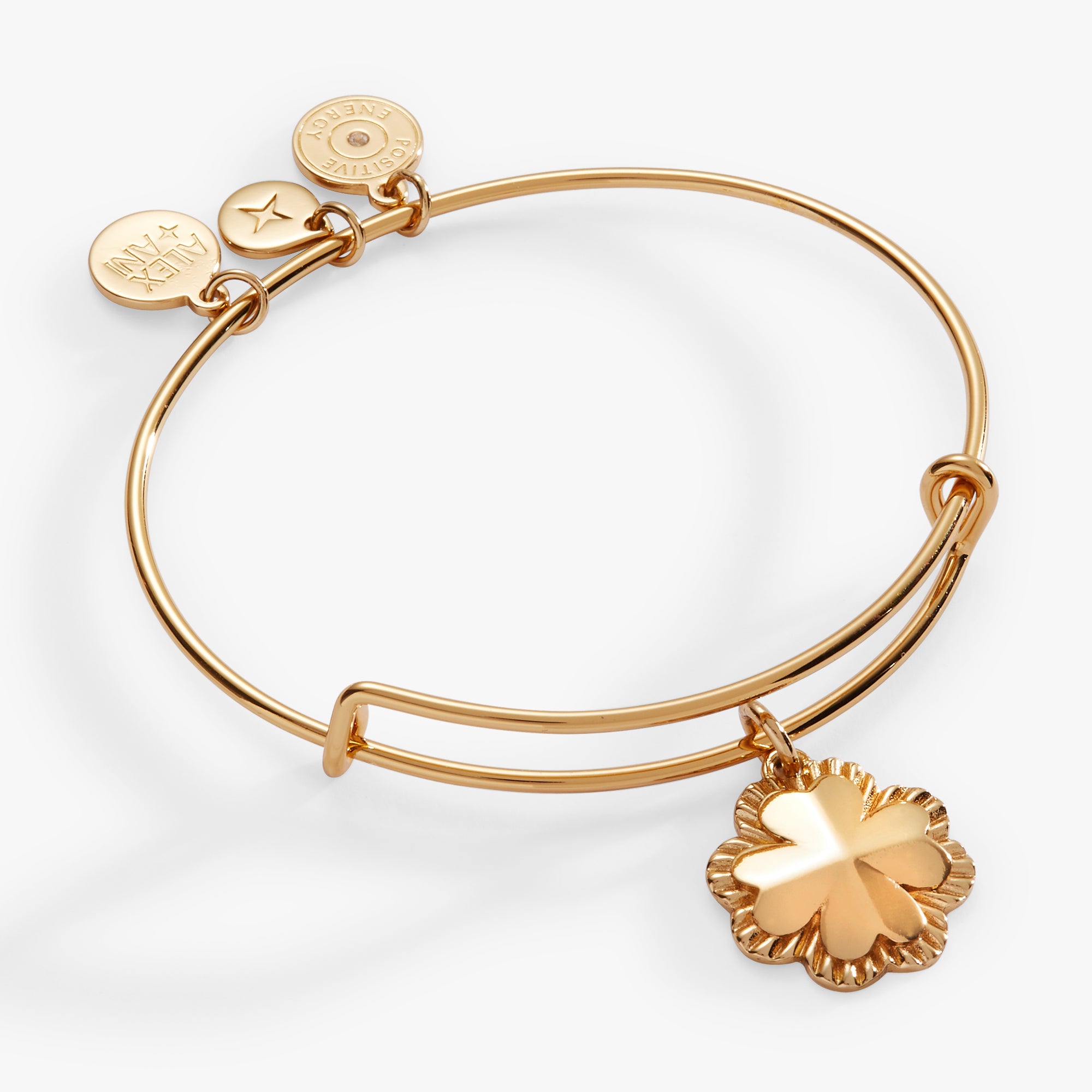Lucky Four Leaf Clover Charm Bangle Bracelet for Women - Elegant Irish Jewelry Gift for St. Patrick's Day, Birthday & Good Luck Charm