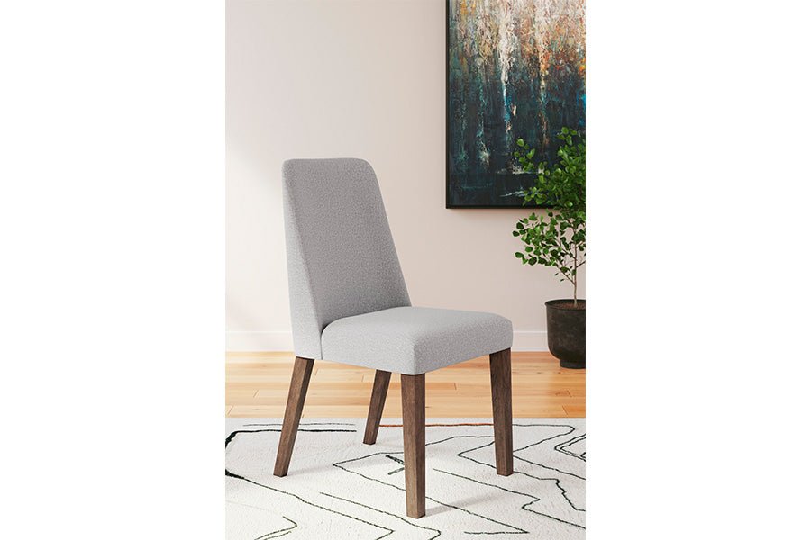 Lynn Gray Modern Dining Chairs Set of 2 - Upholstered Fabric Side Chairs with Wooden Legs for Kitchen, Dining Room & Breakfast Nook - Comfortable & Stylish Seating Solution