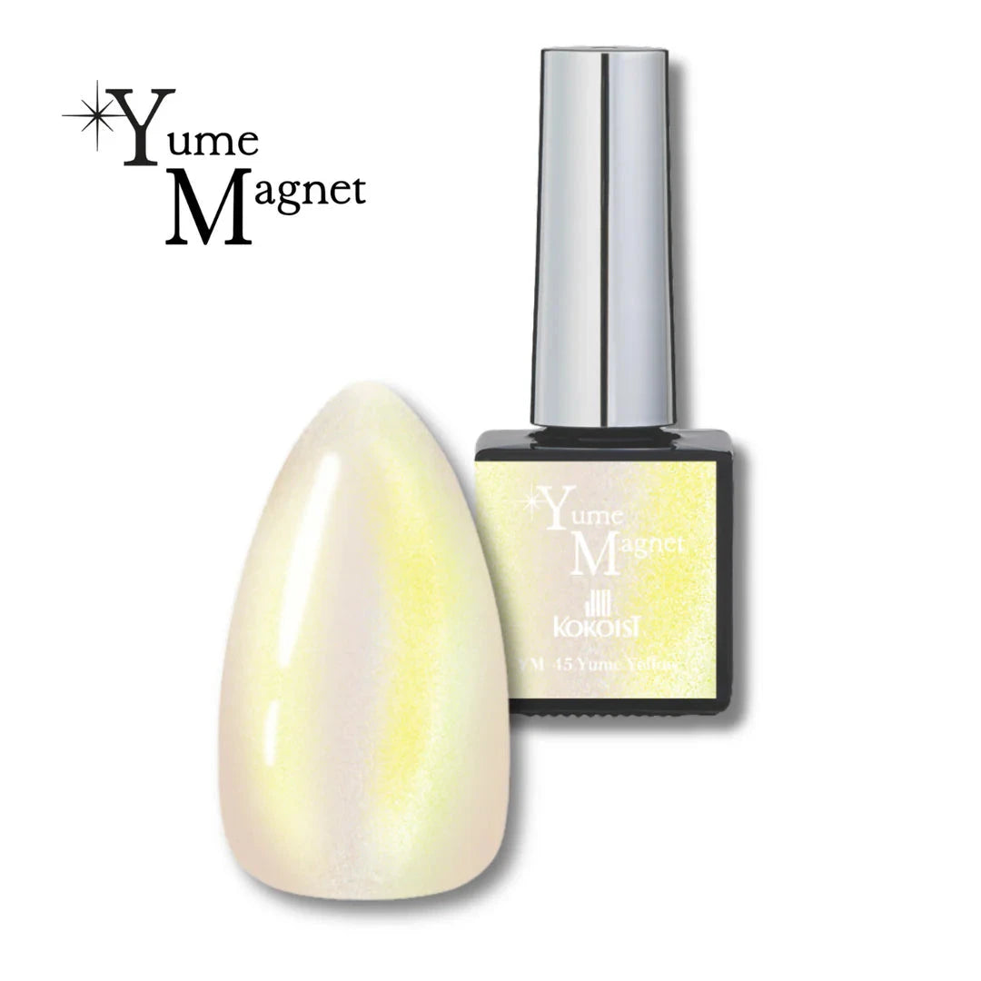 Kokoist Yume Magnet YM 45 Yume Yellow Nail Art Gel Polish - Long Lasting Professional UV/LED Gel for Salon & Home Manicures | Perfect for Spring & Summer Nail Designs