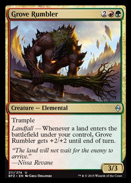 Magic: The Gathering - Grove Rumbler (211/274) Foil Card - Battle for Zendikar Expansion - MTG Collectible Trading Card Game for Deck Building & Strategy Battles