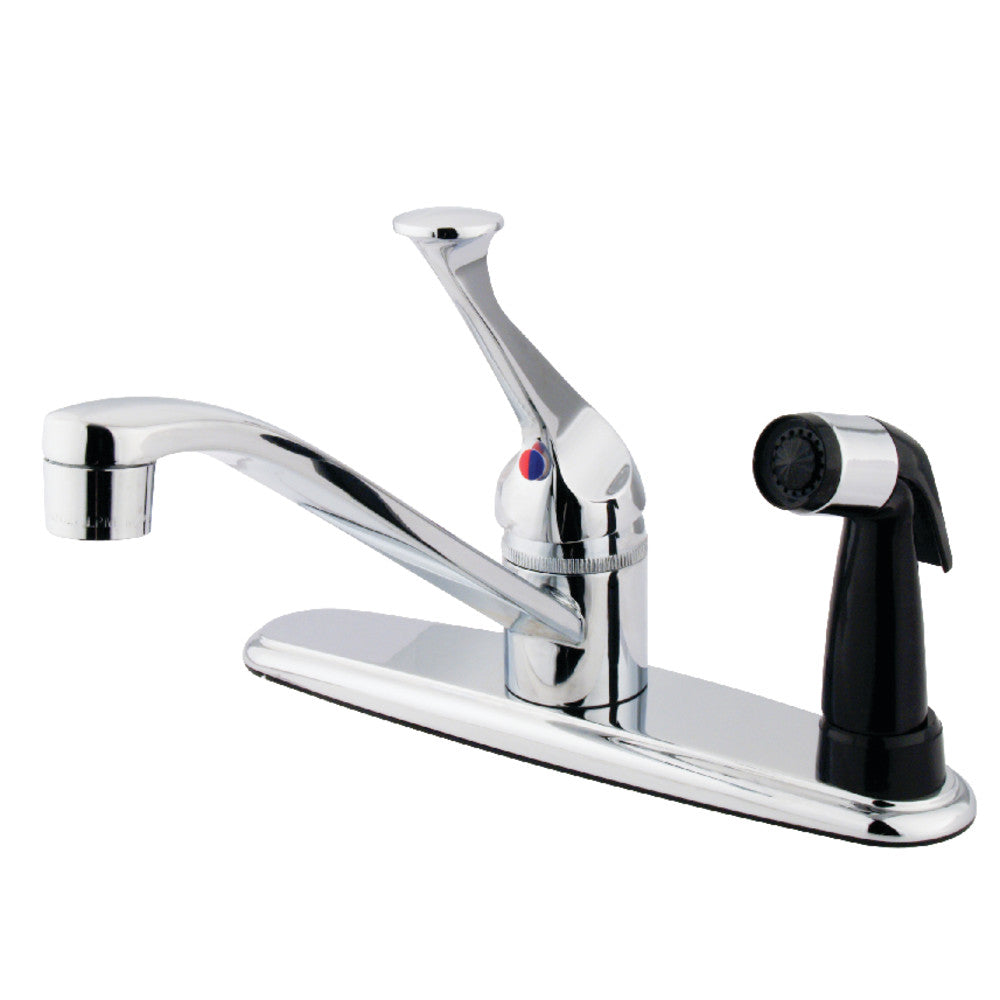 Kingston Brass KB573 Chatham Single Handle Centerset Kitchen Faucet - Stainless Steel Pull-Out Sprayer for Modern Home & Restaurant Use