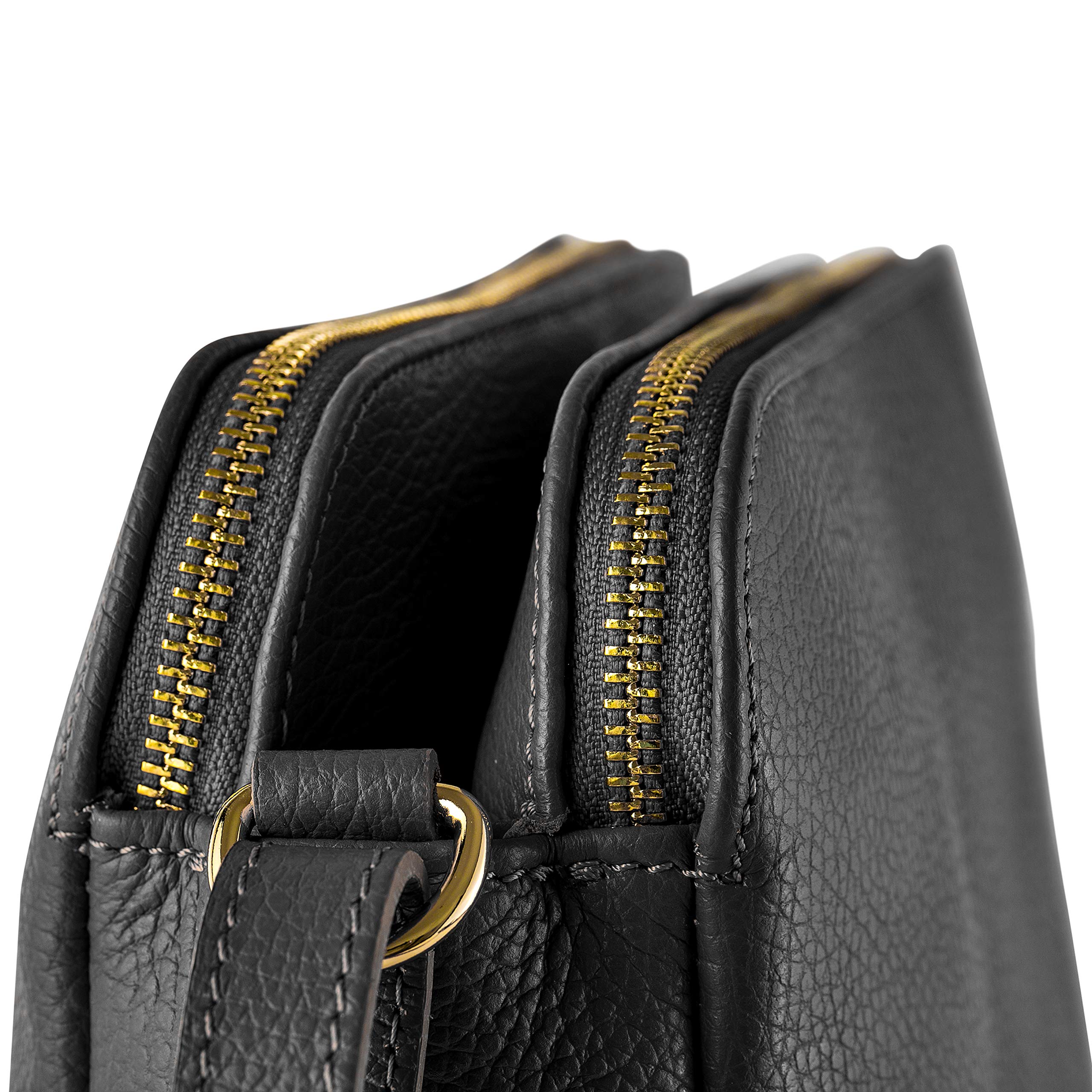 Baroncelli Italian Genuine Leather Crossbody Bag with Long Stripe - Stylish & Durable Handmade in Italy - Perfect for Women's Daily Use, Travel & Fashion Accessories