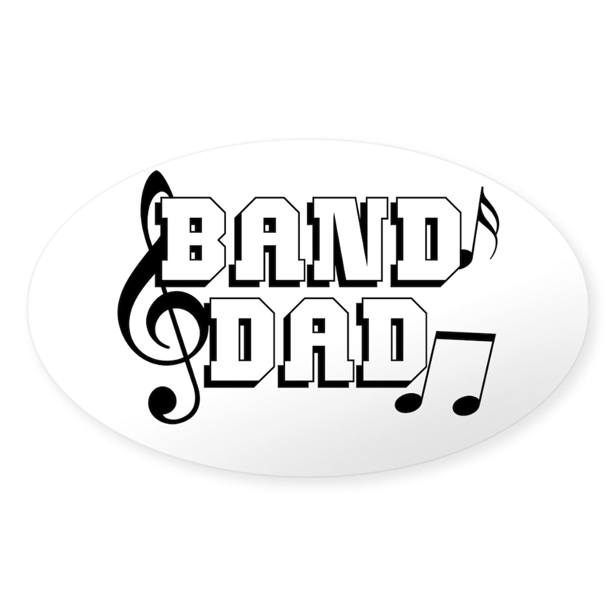 Band Dad Oval Bumper Sticker for Cars & Laptops