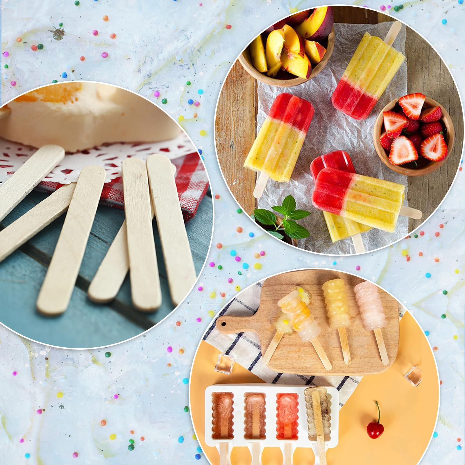4.5 Inch Wooden Craft Sticks - Bulk Pack of 10,000 Natural Wood Popsicle Sticks for DIY Crafts, School Projects, Ice Cream Treats & Art Supplies - Perfect for Classroom, Home Decor, and STEM Activities