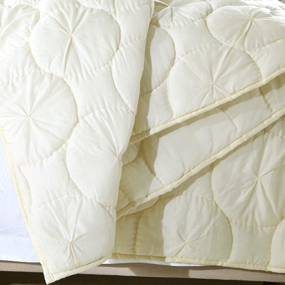 Luxury Pure Cotton Voile Quilt - Queen Size Ivory Calla Angel Dream Waltz Bedding Set for Elegant Bedroom Decor | Soft & Breathable Coverlet for All Seasons