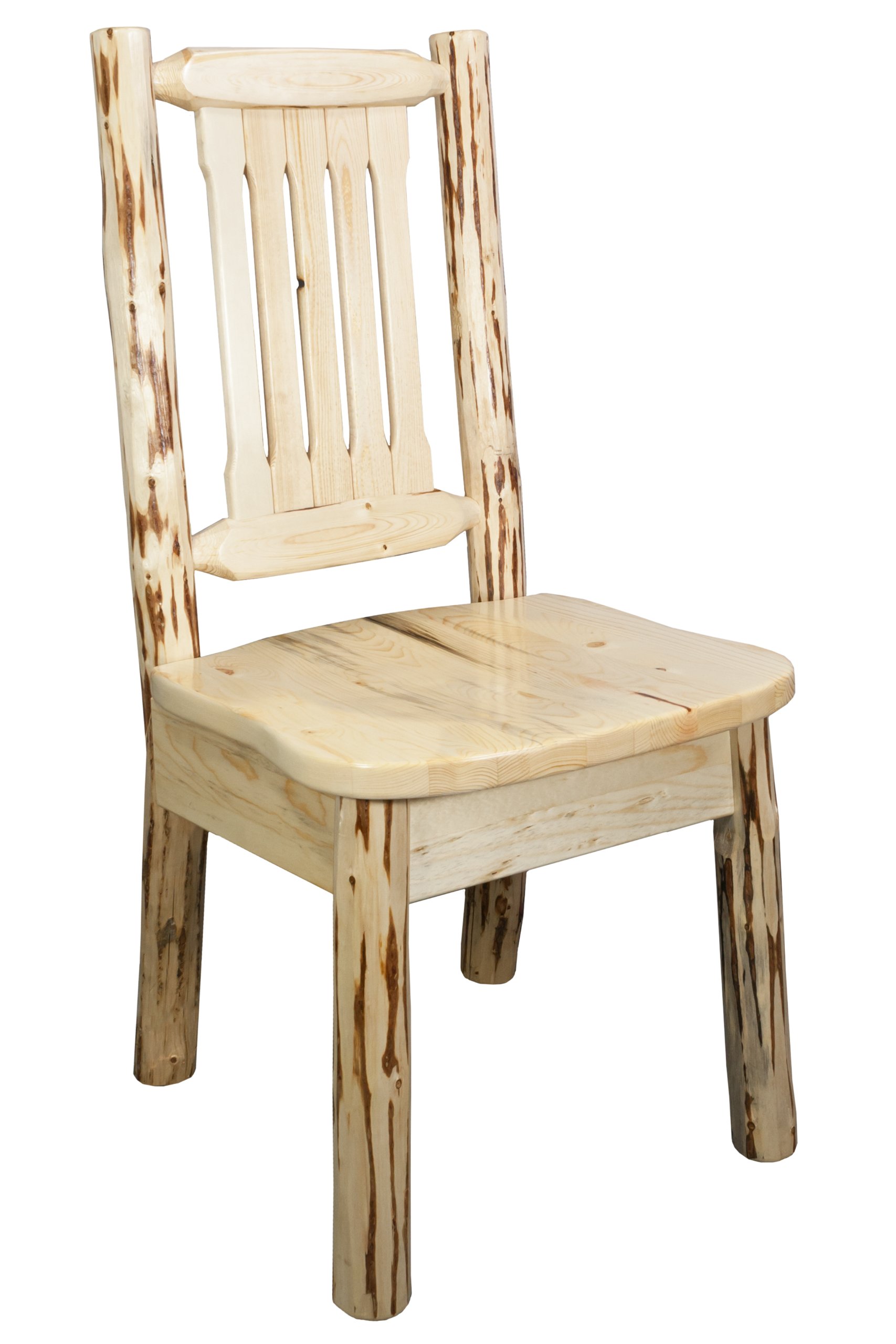 Montana Woodworks Solid Wood Log Dining Chair - Rustic Handcrafted Furniture for Cabin, Lodge & Home Decor - Perfect for Dining Rooms, Living Rooms & Outdoor Patios