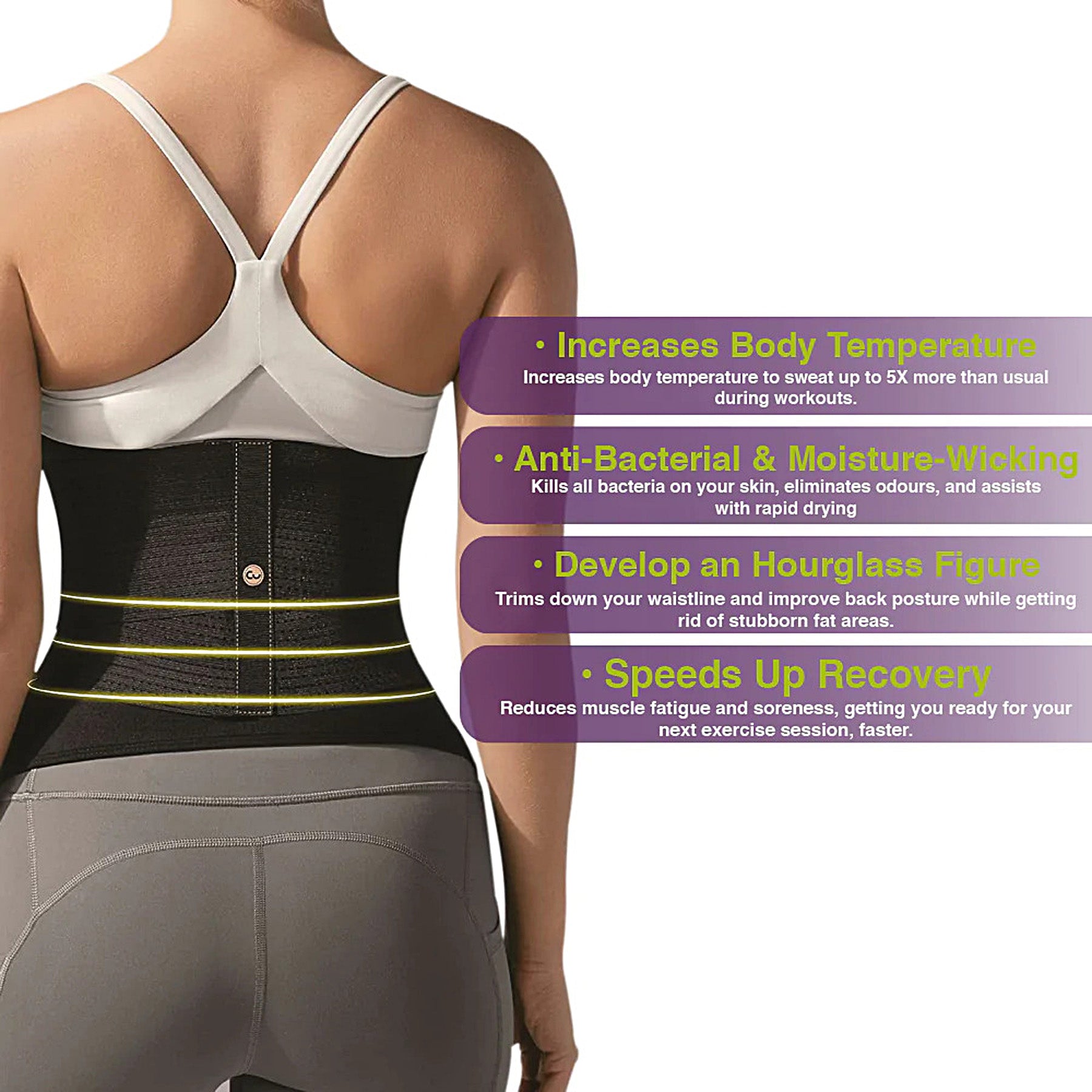 Remedy Health's Copper Slimming Belt for Weight Loss & Body Shaping - Waist Trainer for Women & Men - Perfect for Gym, Workouts & Postpartum Recovery