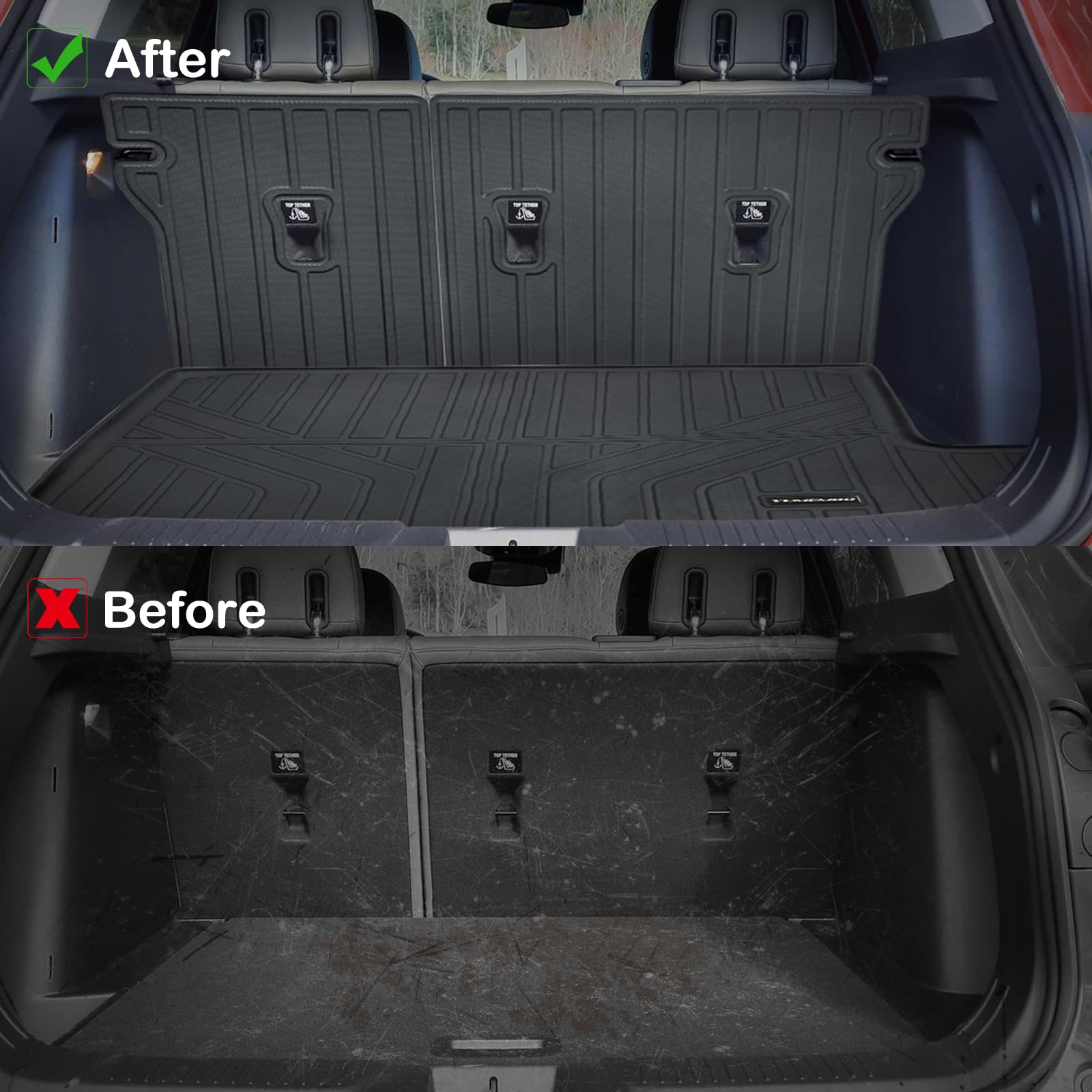 2024-2025 Chevrolet Trax All-Weather Floor Mats Set - Premium TPE Rubber Trunk Liner & Backrest Mat - Anti-Slip Car Accessories for Chevy Trax - Perfect for Road Trips, Camping & Daily Commute
