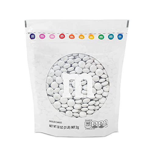 Pearl M&M'S Milk Chocolate Bulk Candy - 2lb Resealable Bag | Holiday Candy Buffet, Christmas Decor, Party Favors & DIY Candy Gifts | Perfect for Themed Parties, Wedding Favors & Birthday Celebrations