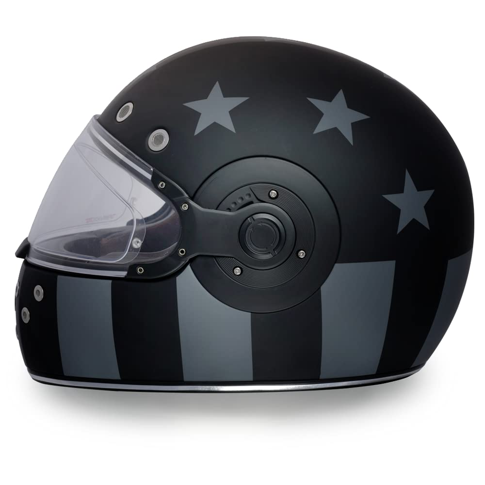 Vintage DOT Motorcycle Helmet - Retro Full Face for Cruisers & Scooters - Safe Riding Gear