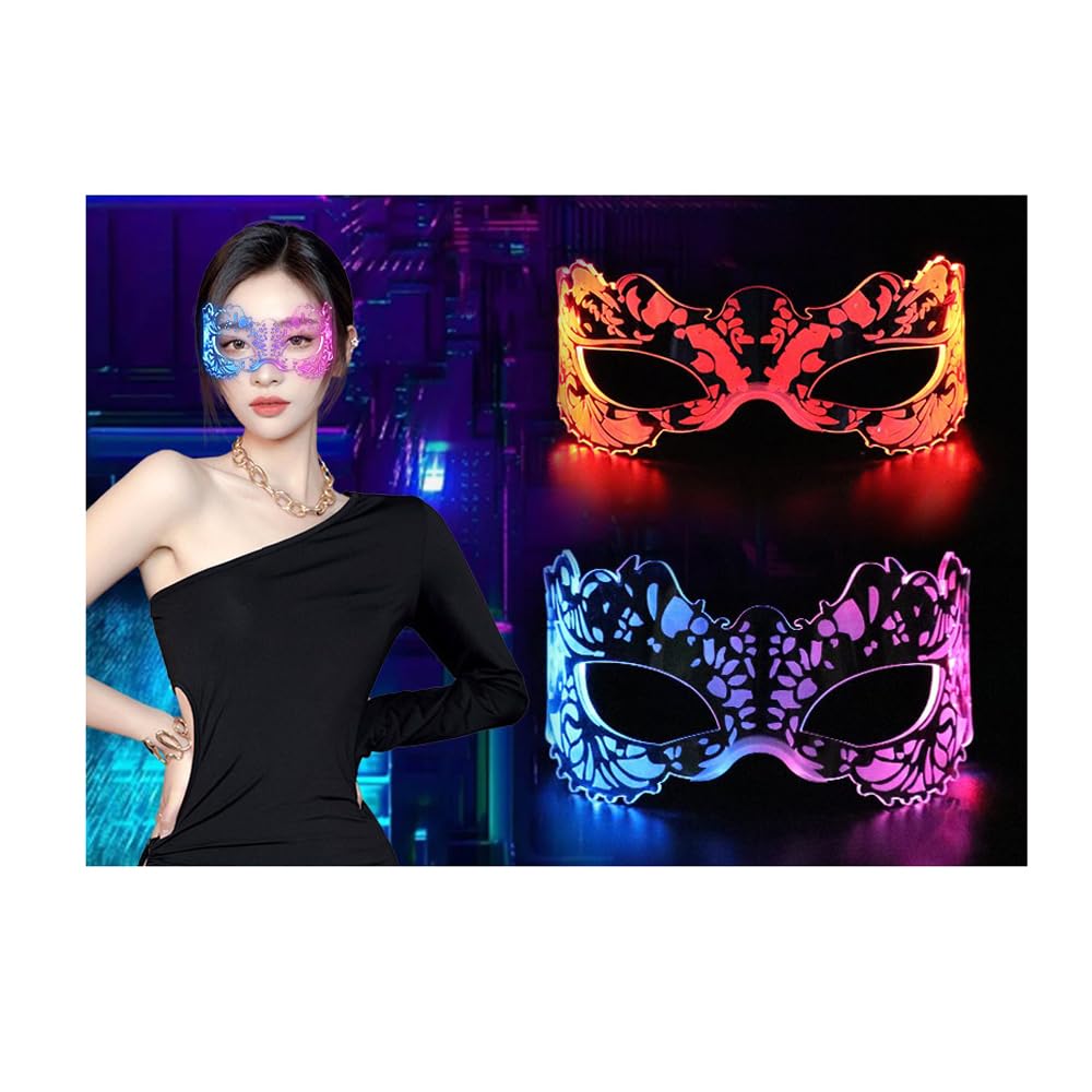 Cyberpunk LED Visor Glasses - Light Up Futuristic Luminous Eyewear for Cosplay, Rave Parties & Night Events | Glow in The Dark Costume Accessories for Halloween & Sci-Fi Conventions