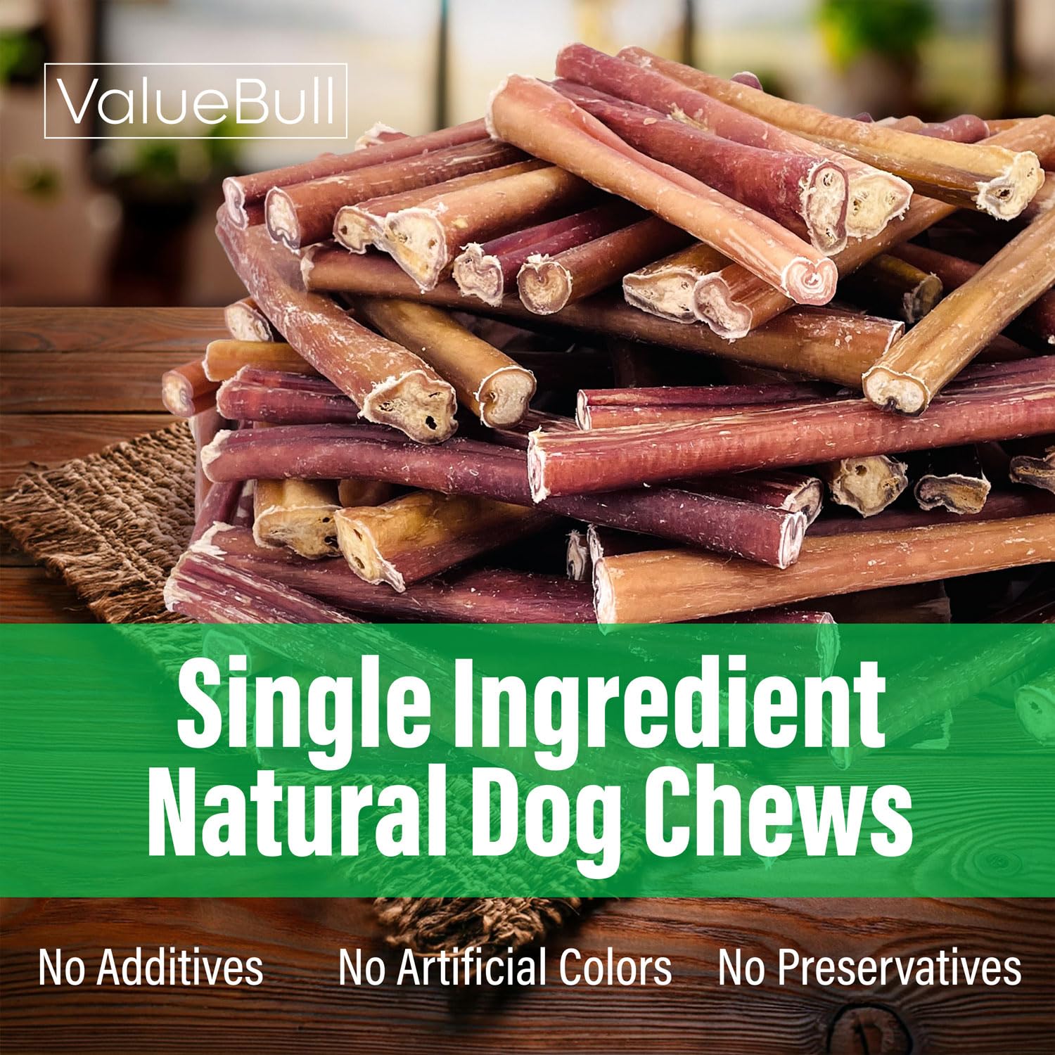 ValueBull Jumbo 6-Inch Bully Sticks for Dogs - 25 Count All-Natural Beef Dog Treats | 100% Beef Pizzle Chews | Single-Ingredient Rawhide Alternative | Great for Training, Teething & Dental Health
