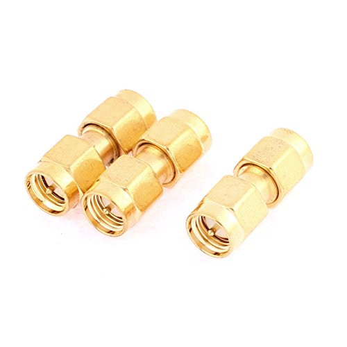 uxcell SMA Male to Male RF Coaxial Adapter Straight Connector Gold Plated 3 Pack - Perfect for Ham Radio, Antenna, CCTV & RF Signal Transmission
