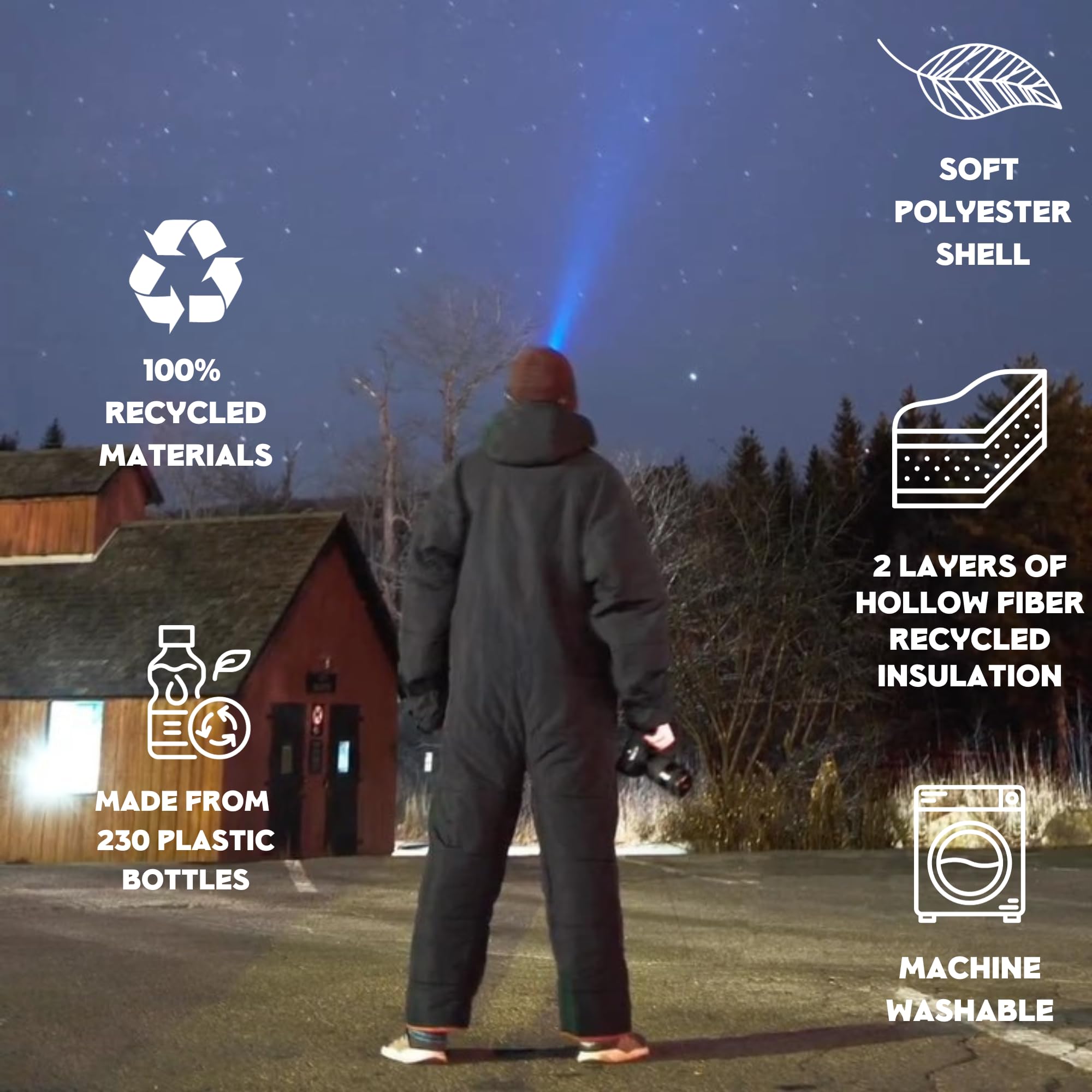 Selk'bag Original Wearable Sleeping Bag for Adults - Lightweight 35-44°F Outdoor Sleeping Bag Suit for Camping, Hiking & Indoor Use - Cozy All-Season Sleeping Bag with Sleeves