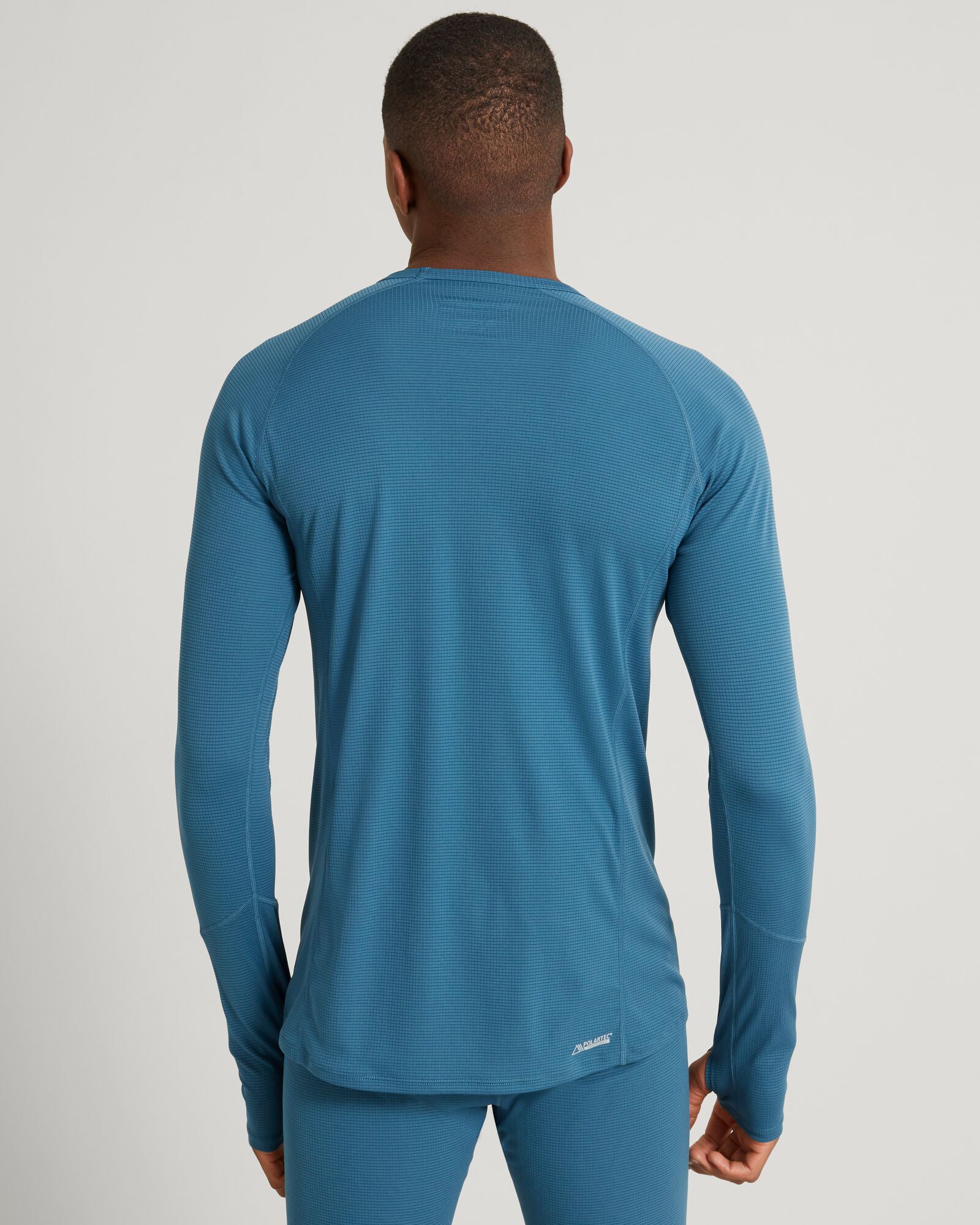 KMDAction Men's Long Sleeve Athletic Shirt - Moisture Wicking Steel Blue Workout Top for Running, Gym & Outdoor Activities