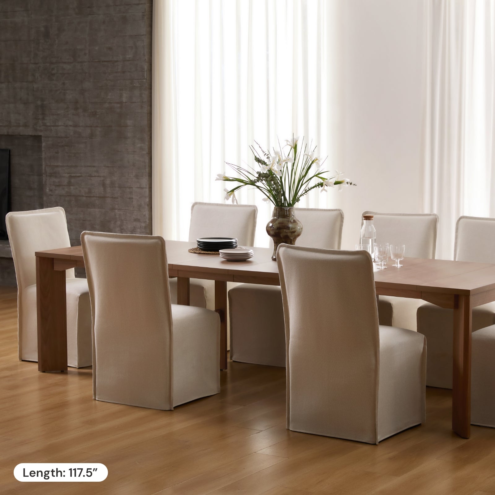 Extendable Flex Dining Table - Solid Walnut Wood Expandable Table for Small Spaces | Perfect for Apartments, Kitchens & Dining Rooms