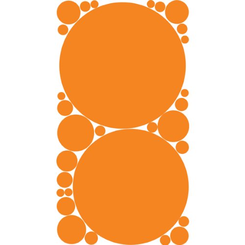 Bright Orange Polka Dot Wall Stickers - 12 Inch Variety Sheet for Home Decor
