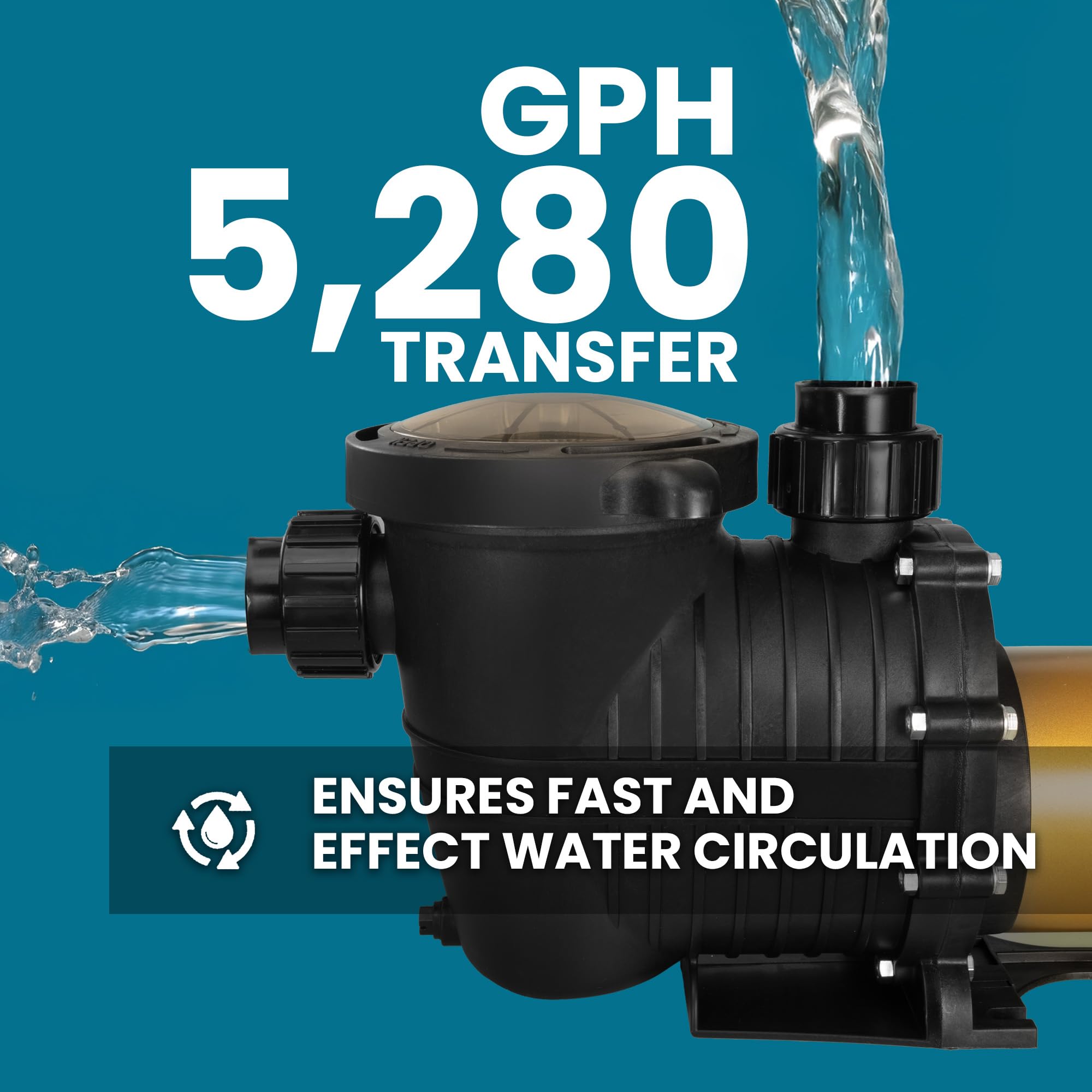 XtremepowerUS 1.75HP In-Ground Swimming Pool Pump - Dual Speed High Flow 5,280 GPH - 1.5