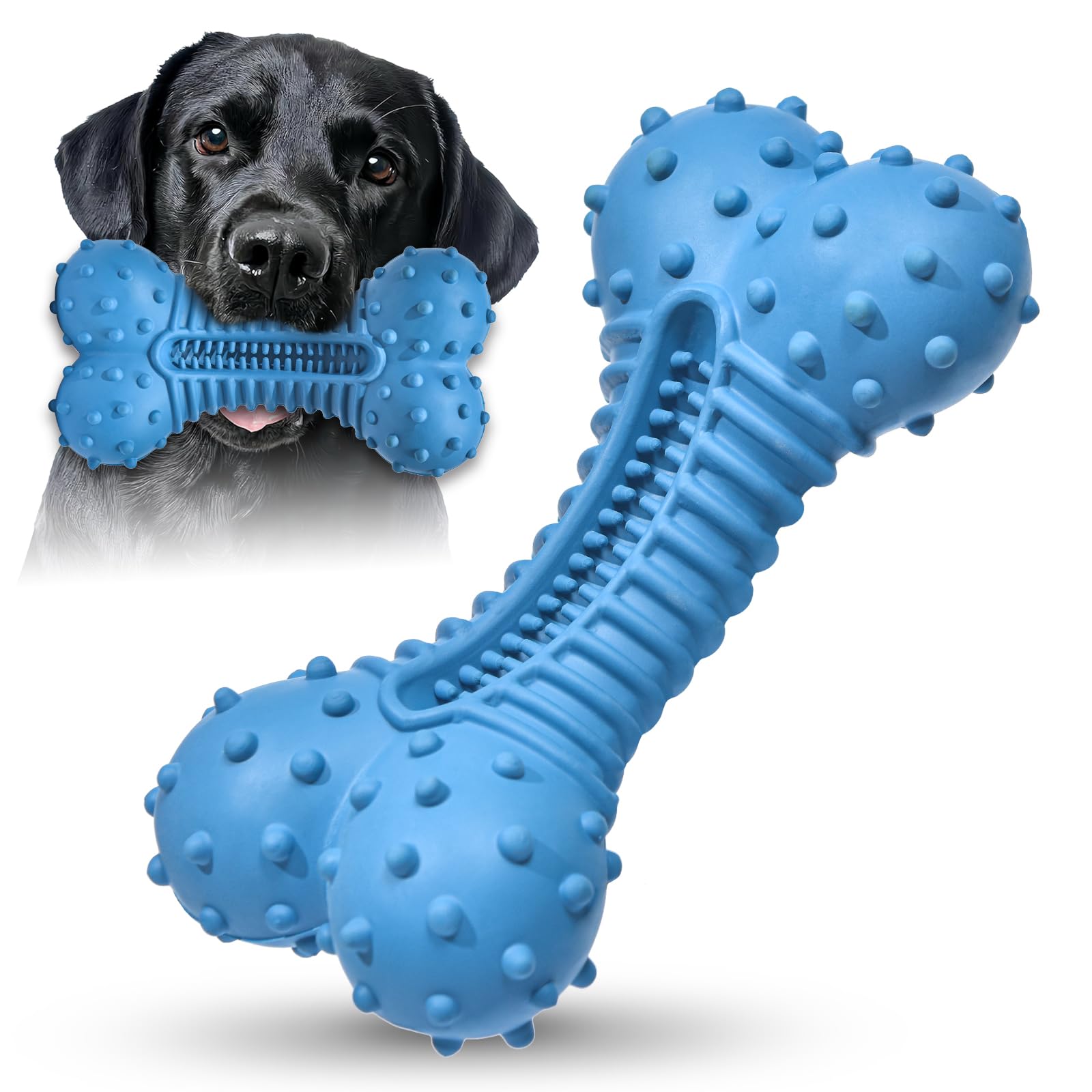 Durable Natural Rubber Dog Chew Toys for Aggressive Chewers - Bacon Flavor Indestructible Toy for Medium & Large Dogs | Perfect for Playtime, Training & Anxiety Relief