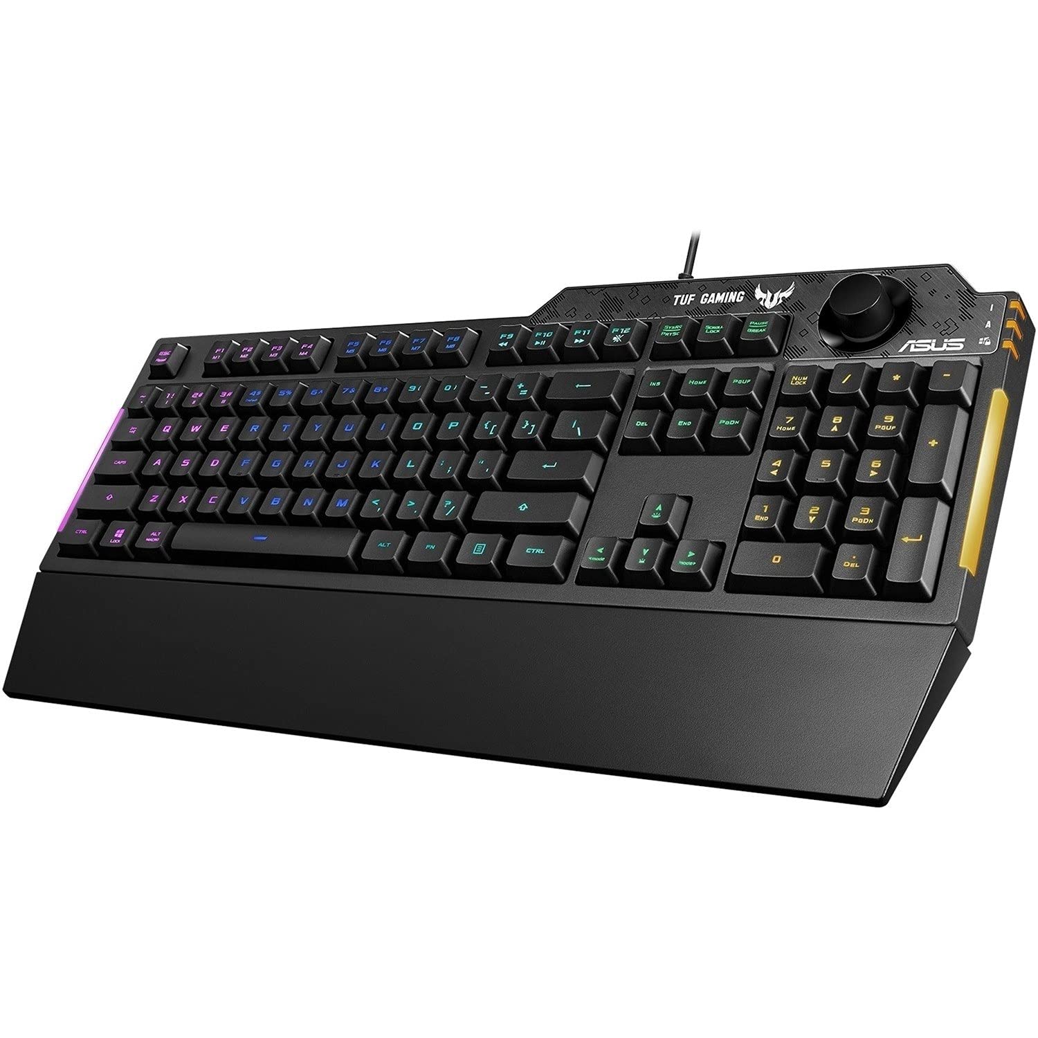 ASUS TUF Gaming K1 RGB Mechanical Keyboard with Dedicated Volume Control, Spill-Resistant Design, Side LED Light Bar, and Armoury Crate Software - Perfect for PC Gaming, Streaming, and Office Work