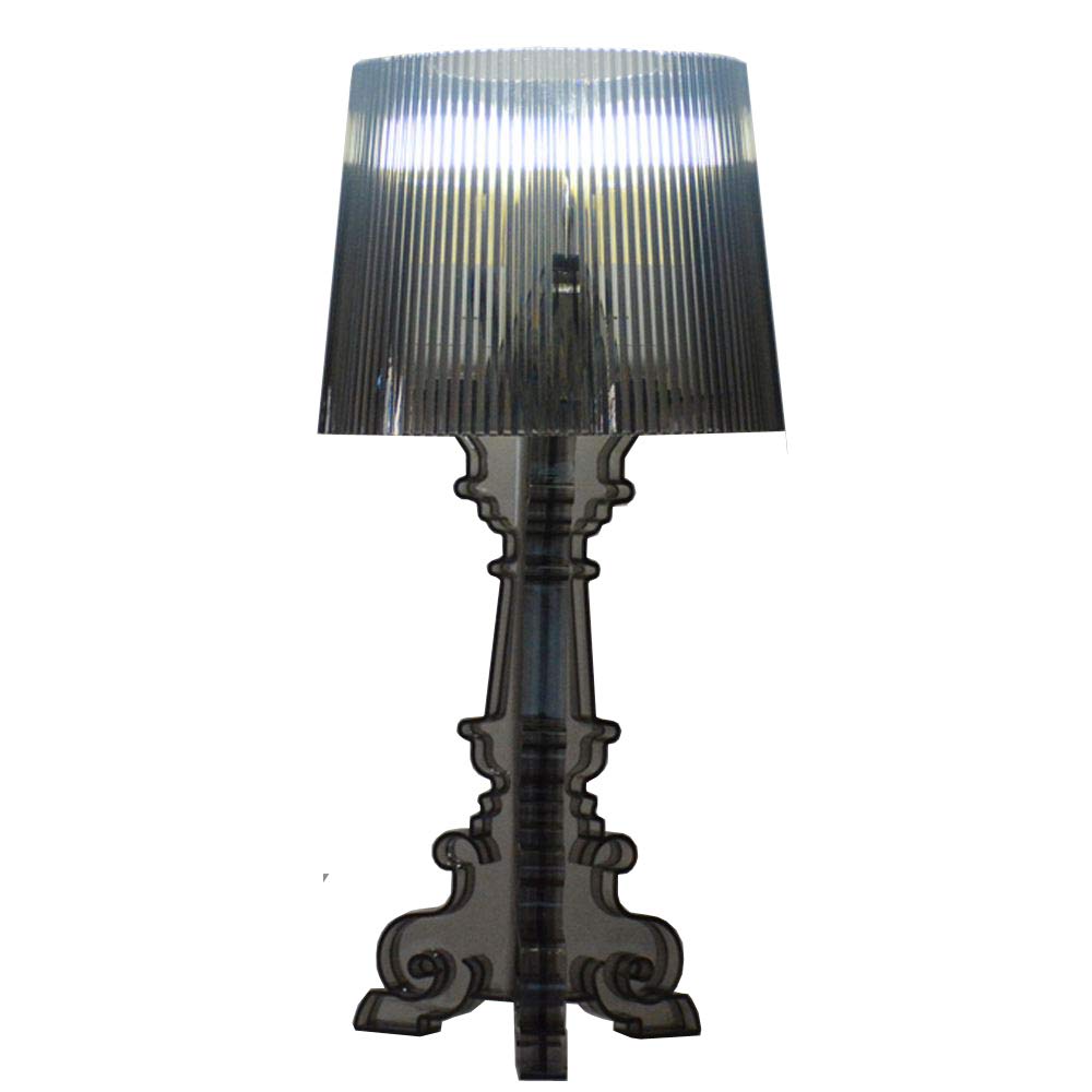 Kartell Bourgie Ghost Crystal Clear Contemporary Table Lamp - Modern Bedroom & Study Room Desk Light for Reading (Black) | Perfect for Nightstands, Home Office, and Living Room Decor