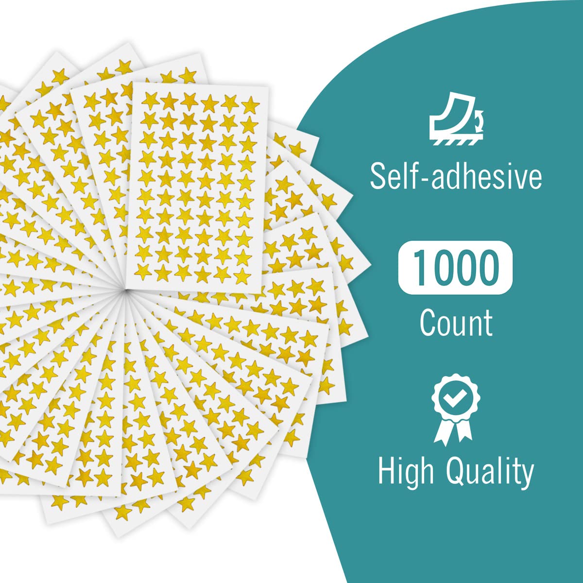 Gold Foil Star Stickers 1000pk - ½