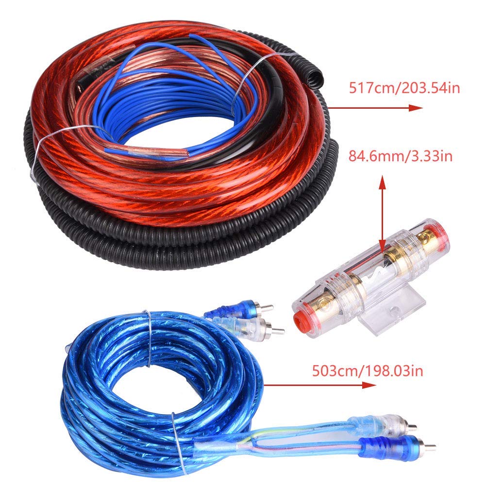 Akozon Universal 4 Gauge 2800W Car Audio Subwoofer Amplifier Speaker Cable Installation Kit - Professional Car Audio Modification Accessories for Enhanced Sound System | Perfect for DIY Car Stereo Upgrades & Vehicle Sound Enhancement