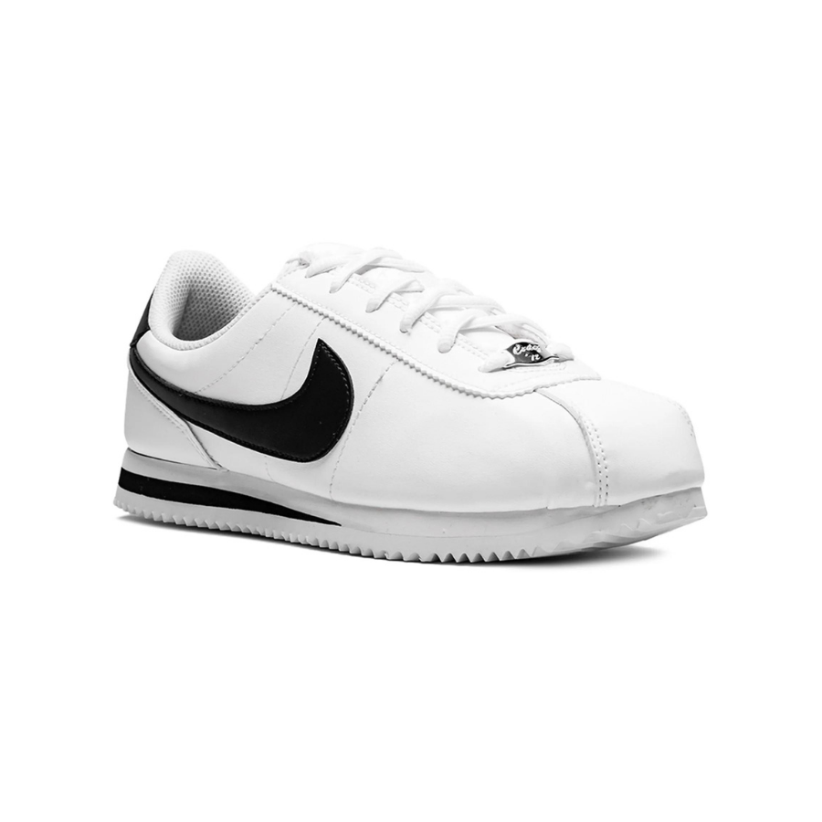 Nike Cortez (GS) Basic SL Sneakers - White & Black Classic Running Shoes for Kids - Perfect for School, Sports, and Casual Wear