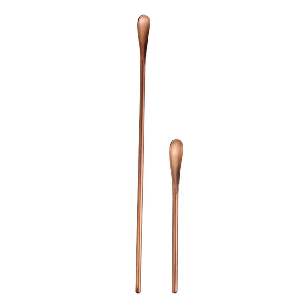 Stainless Steel Mixing Spoons Set of 2 - Bar & Coffee Stirring Spoons for Cocktails, Tea, Baking & Kitchen Use