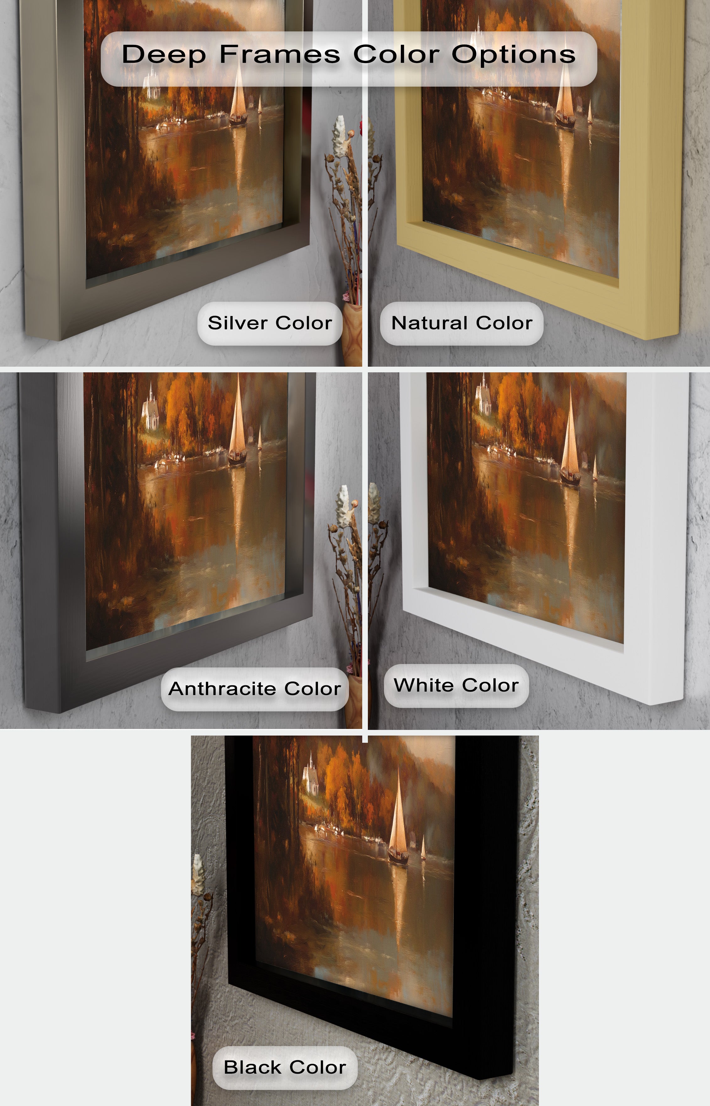Autumn Sail Reflections - Classic Hudson River Oil Painting for Home Decor | Handmade Landscape Artwork for Living Room, Bedroom & Office