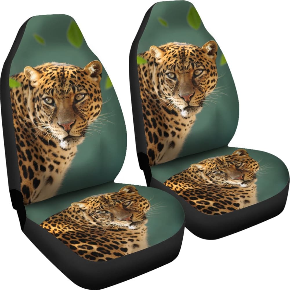 Premium Leopard Print Car Seat Covers - Universal Fit for Cars, Trucks & SUVs - Soft & Durable Auto Accessories for Style & Protection - Perfect for Daily Commute, Road Trips & Pet-Friendly Vehicles