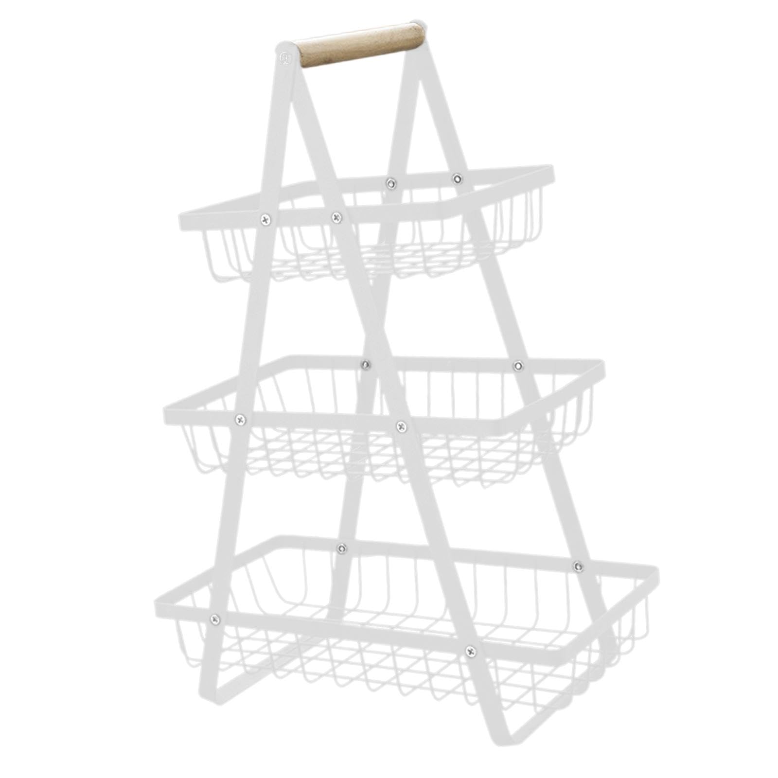 3-Tier White Iron Fruit Basket - Rustic Table Decor for Kitchen & Restaurant | Durable Fruit & Veggie Holder for Dining, Buffet, and Home Decor