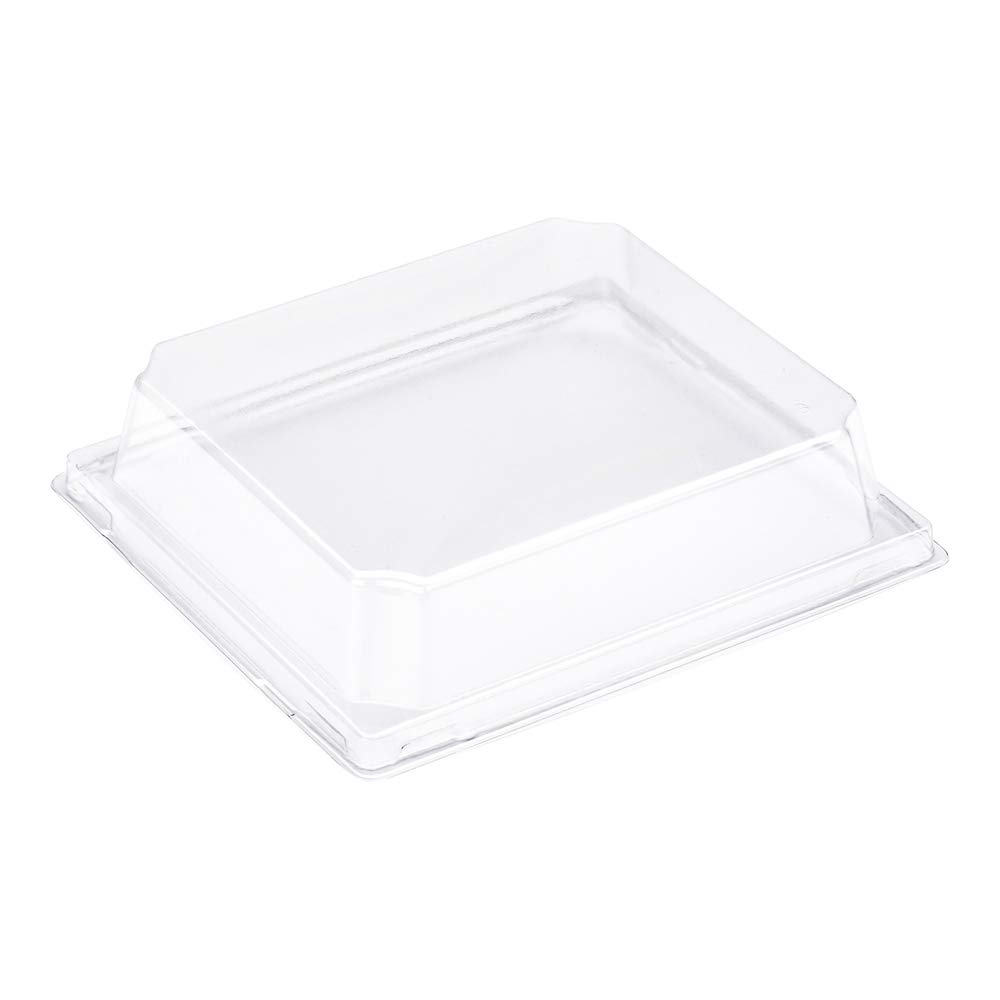 Restaurantware Matsuri Vision Lids for Large Tetra Containers - 100 Pack Airtight Clear Plastic Lids | Recyclable & Durable | Perfect for Food Storage, Catering, and Takeout Containers