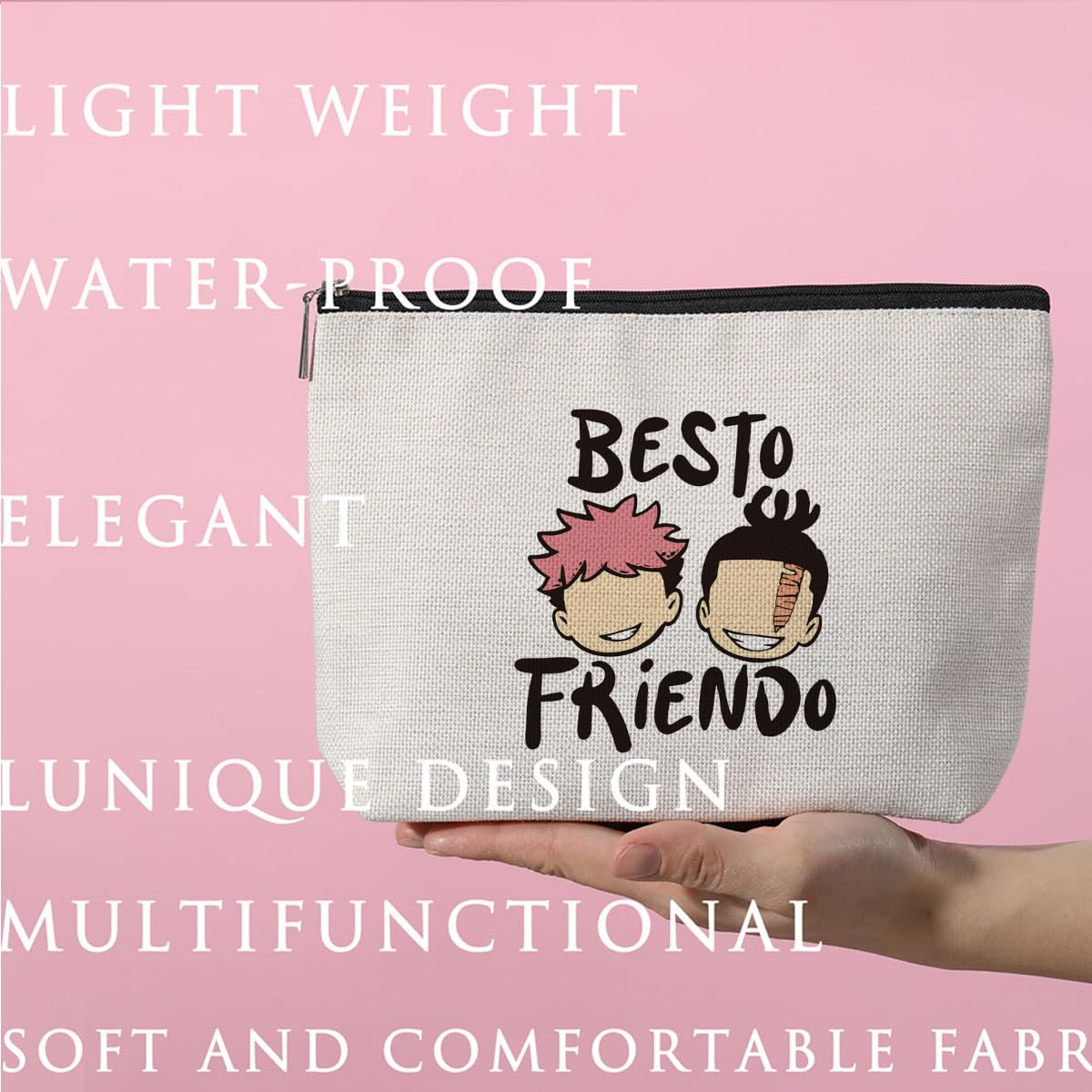 Best Anime Makeup Bag - Cute Jujutsu Kaisen Merch Gift for Women, Teens & Girls - Perfect for Birthday, Graduation, Friendship & Nurse Gifts - Great for Cosplay, Travel & Daily Use