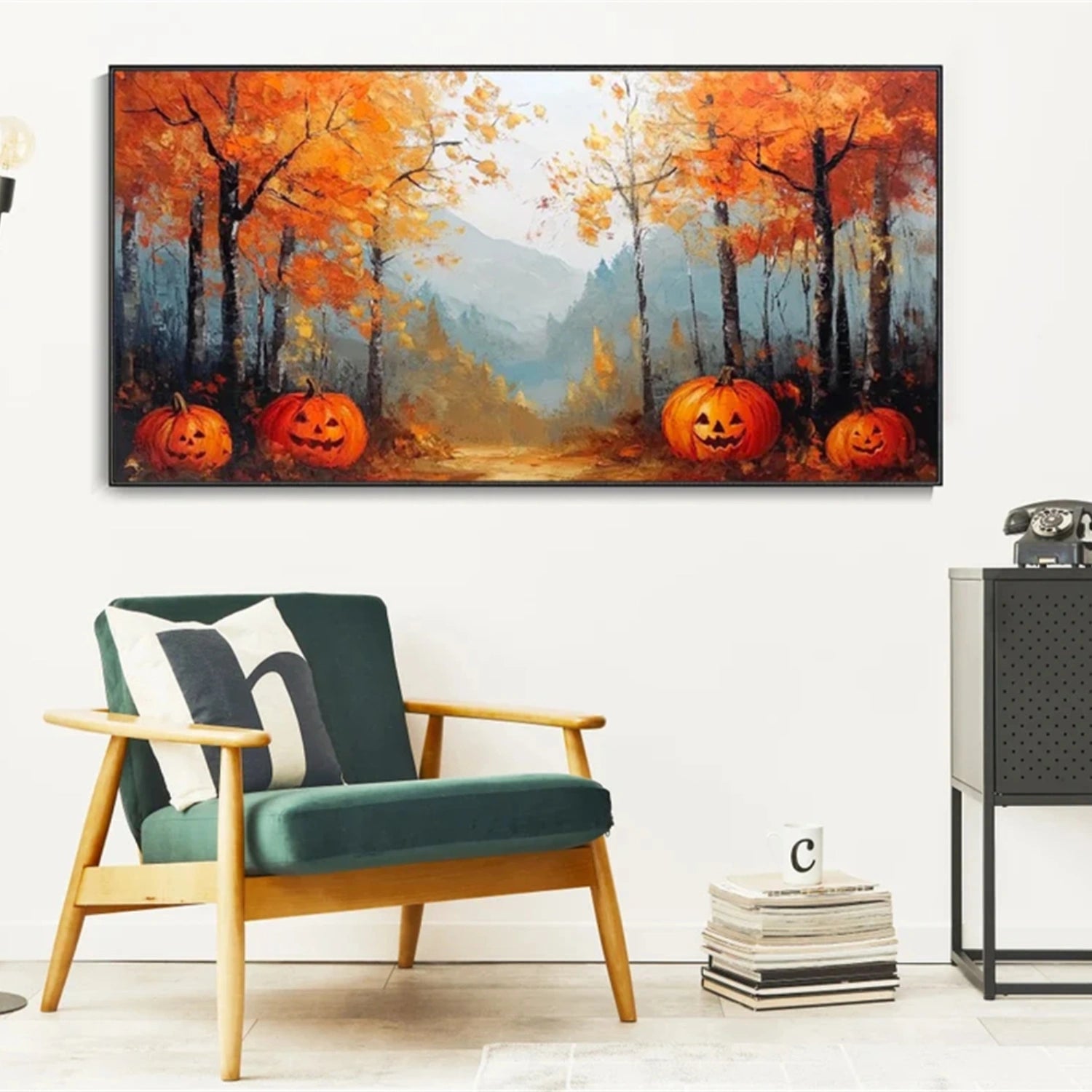 Beautiful Flower and Tree Painting #FT152 - Handmade Canvas Art for Home Decor, Living Room, Bedroom & Office Wall