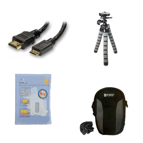 Nikon Coolpix S02 Digital Camera Accessory Kit with SDC-21 Case, ZELCKSG Cleaning Kit, GP-22 Tripod & HDMI Cables - Perfect for Travel Photography, Vlogging & Home Use