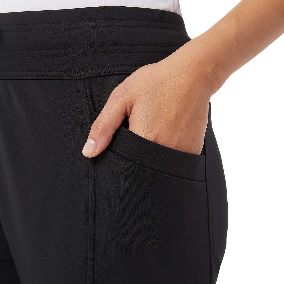 32 Degrees Heat Women's Midweight Tech Commuter Jogger Pants - Soft Thermal Fleece Lined, Moisture Wicking & Stretchable for Winter Running, Yoga, Travel & Lounge Wear