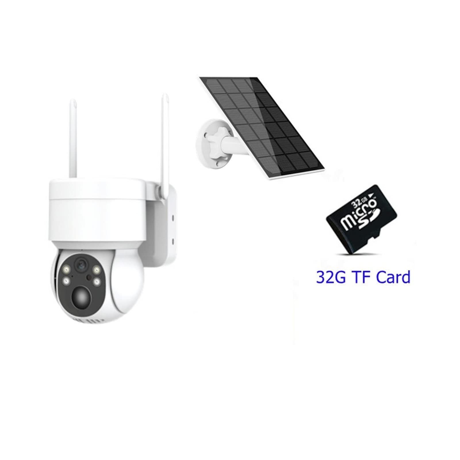 SilteD 4MP Solar Security Camera Outdoor - Wireless PTZ WiFi CCTV with Rechargeable Battery & 32GB Card - Ideal for Home, Yard, and Business Surveillance
