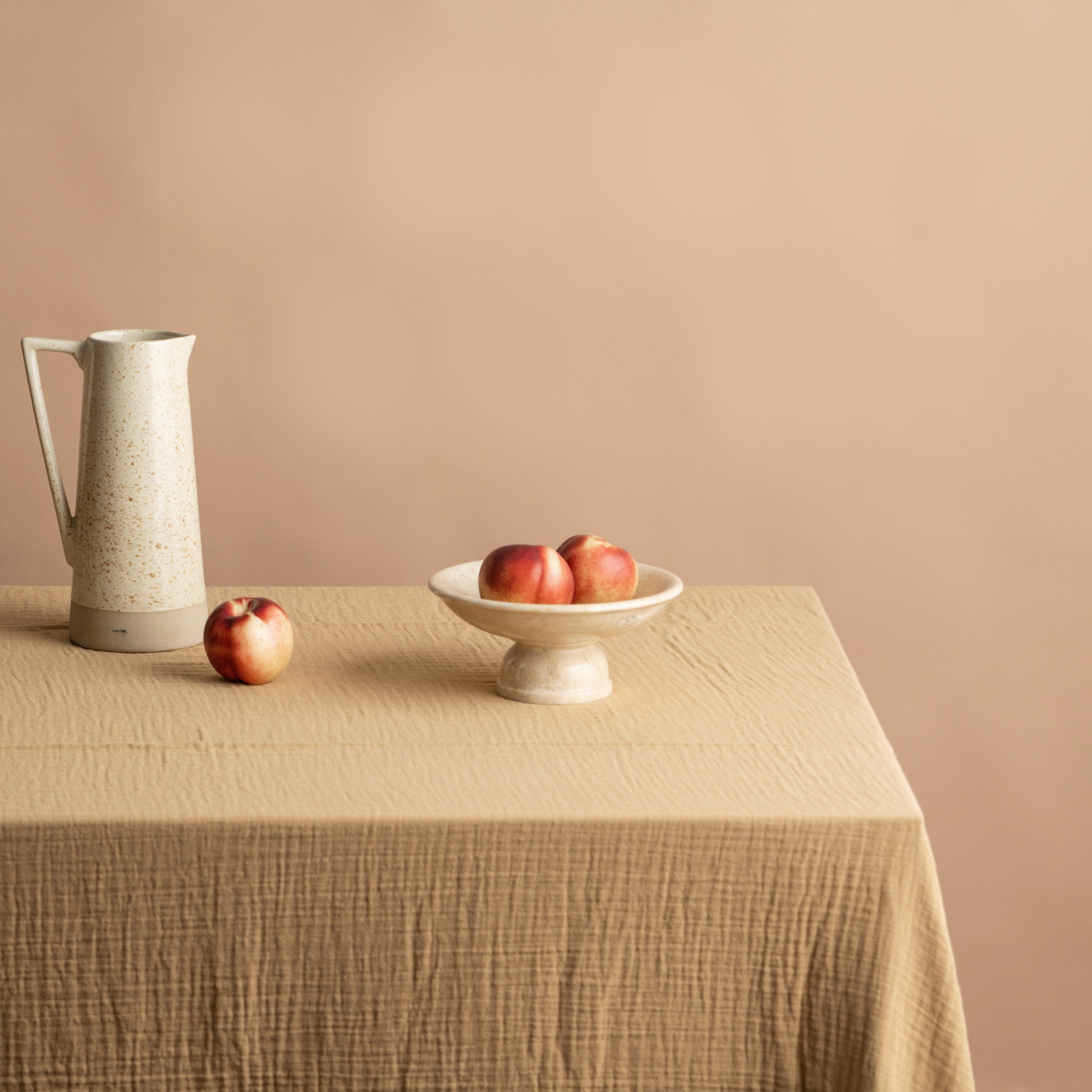 Premium Enes Tablecloth in Nutmeg - Waterproof & Stain-Resistant Polyester Fabric for Dining, Parties, and Outdoor Events
