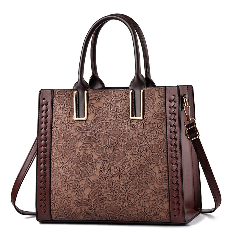 Stylish Women's Leather Tote Bag - Large Capacity Designer Shoulder Bag for Work, Travel & Everyday Use