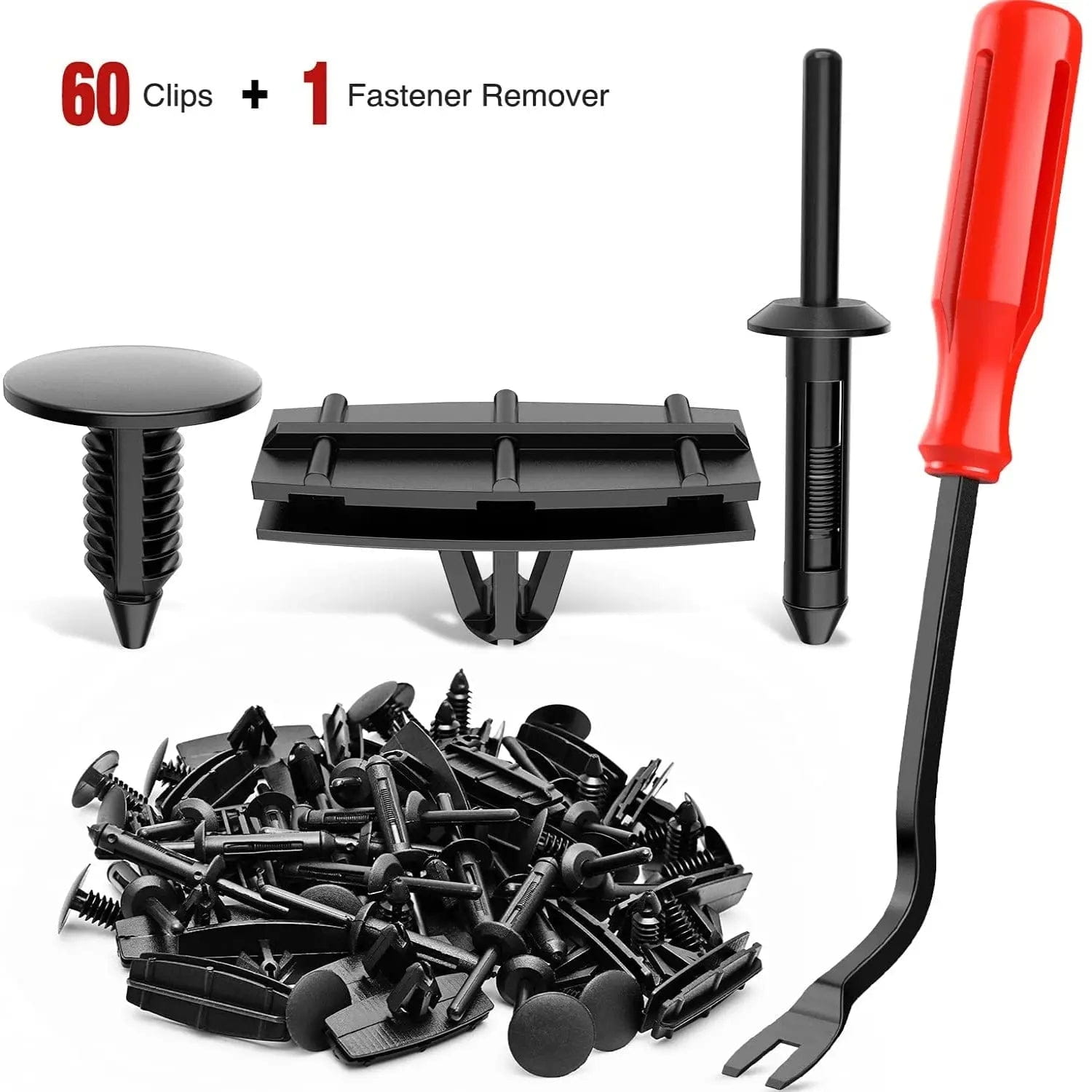 60 Pcs Blind Rivet Fender Flare Rocker Moulding Clip Set - Compatible with Jeep Wrangler, Chrysler, Ford, GMC (6506007AA, 68039280AA, 6030441) - Includes Bonus Fastener Remover Tool - Perfect for Auto Body Repair & Off-Road Vehicle Maintenance