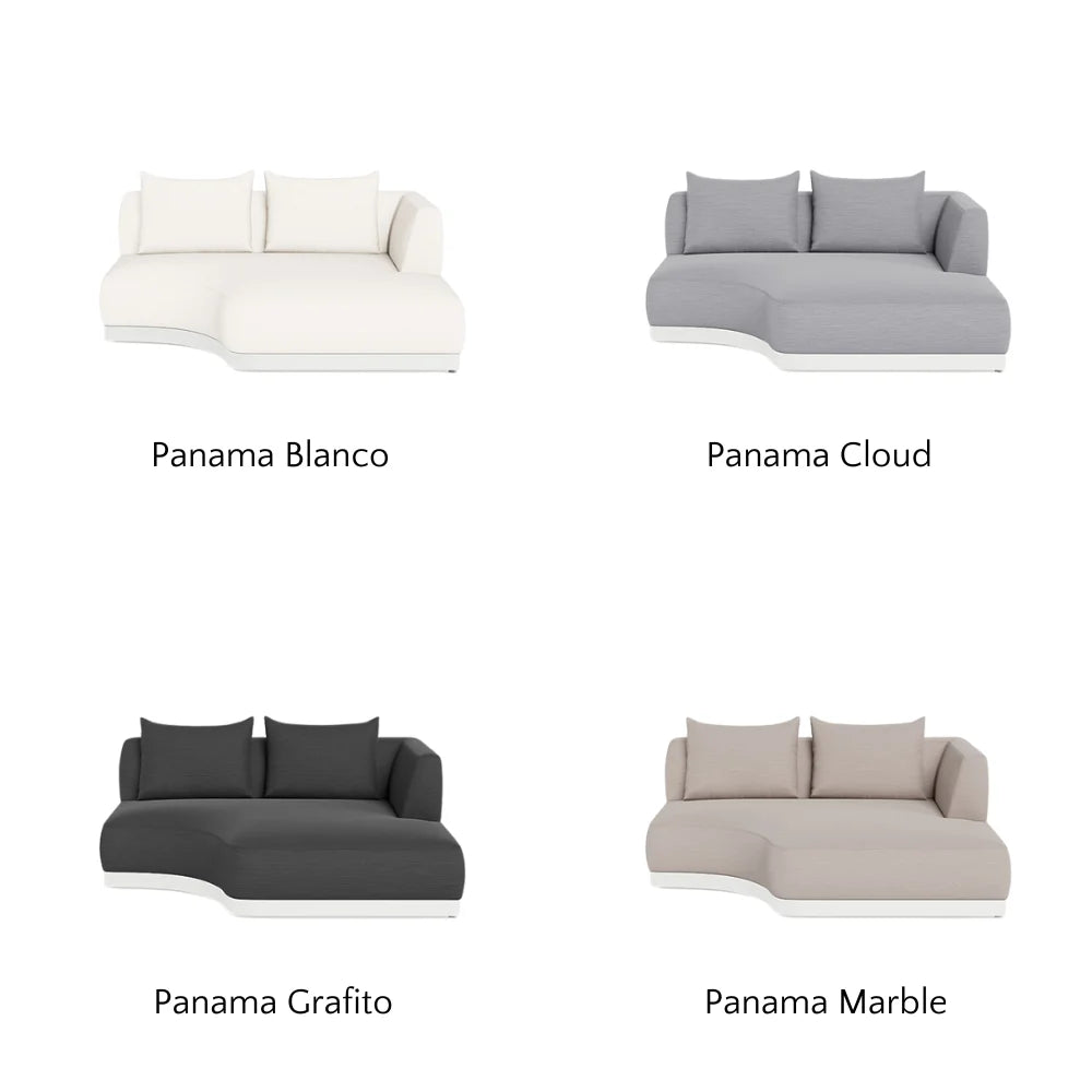 Amalfi Outdoor Curved Chaise Right Sectional Sofa - Waterproof Patio Furniture for Poolside, Garden & Backyard Relaxation